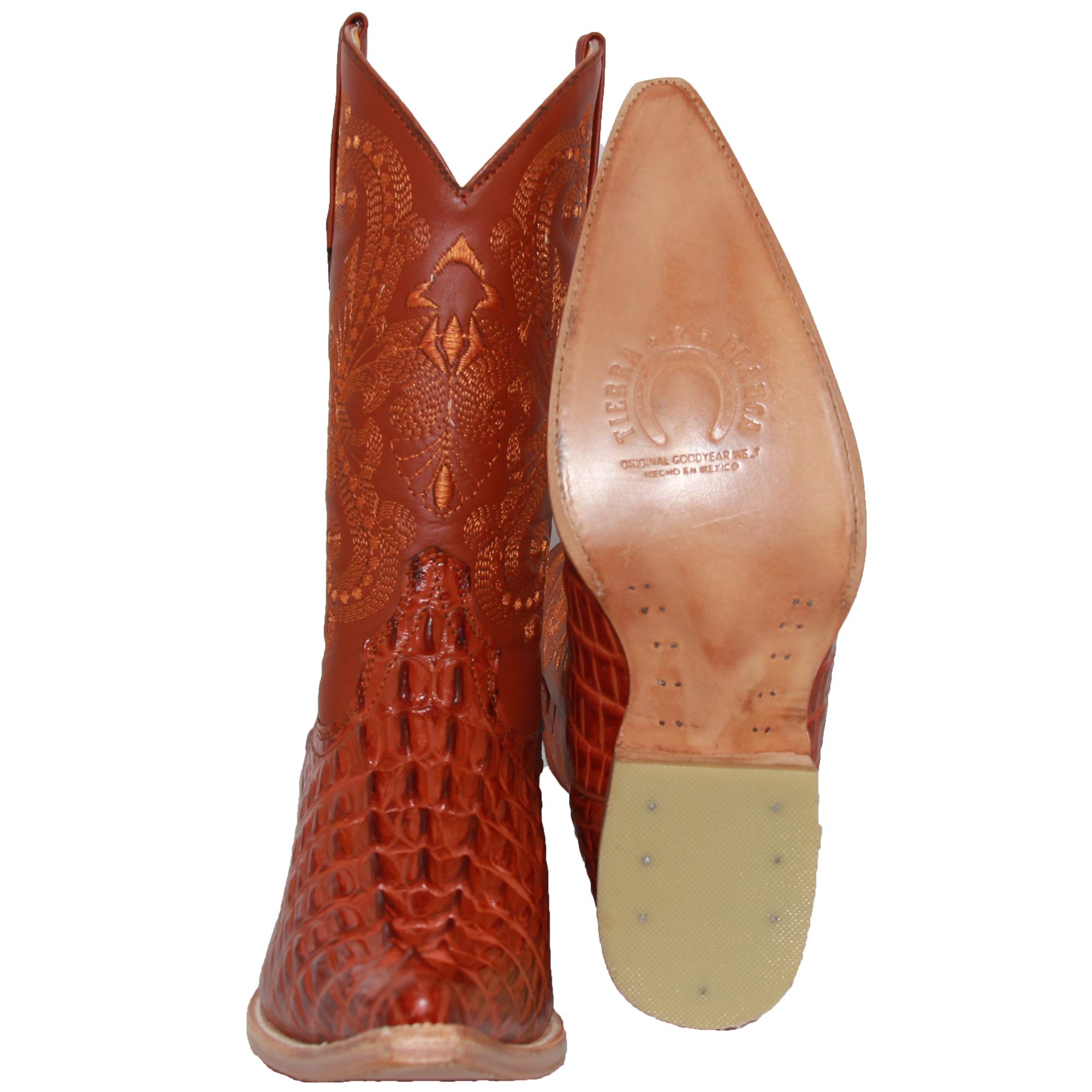 Authentic Men's Leather Cowboy Boots with Alligator Print - Western Style Rodeo Boots for Country Dancing, Horseback Riding & Casual Wear