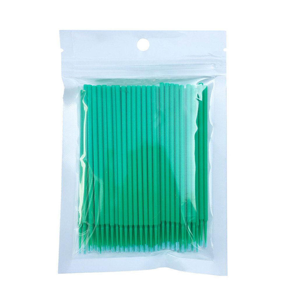 100pcs Micro Applicator Brushes for Eyelash Extensions & Makeup - Disposable & Miniature for Precise Application