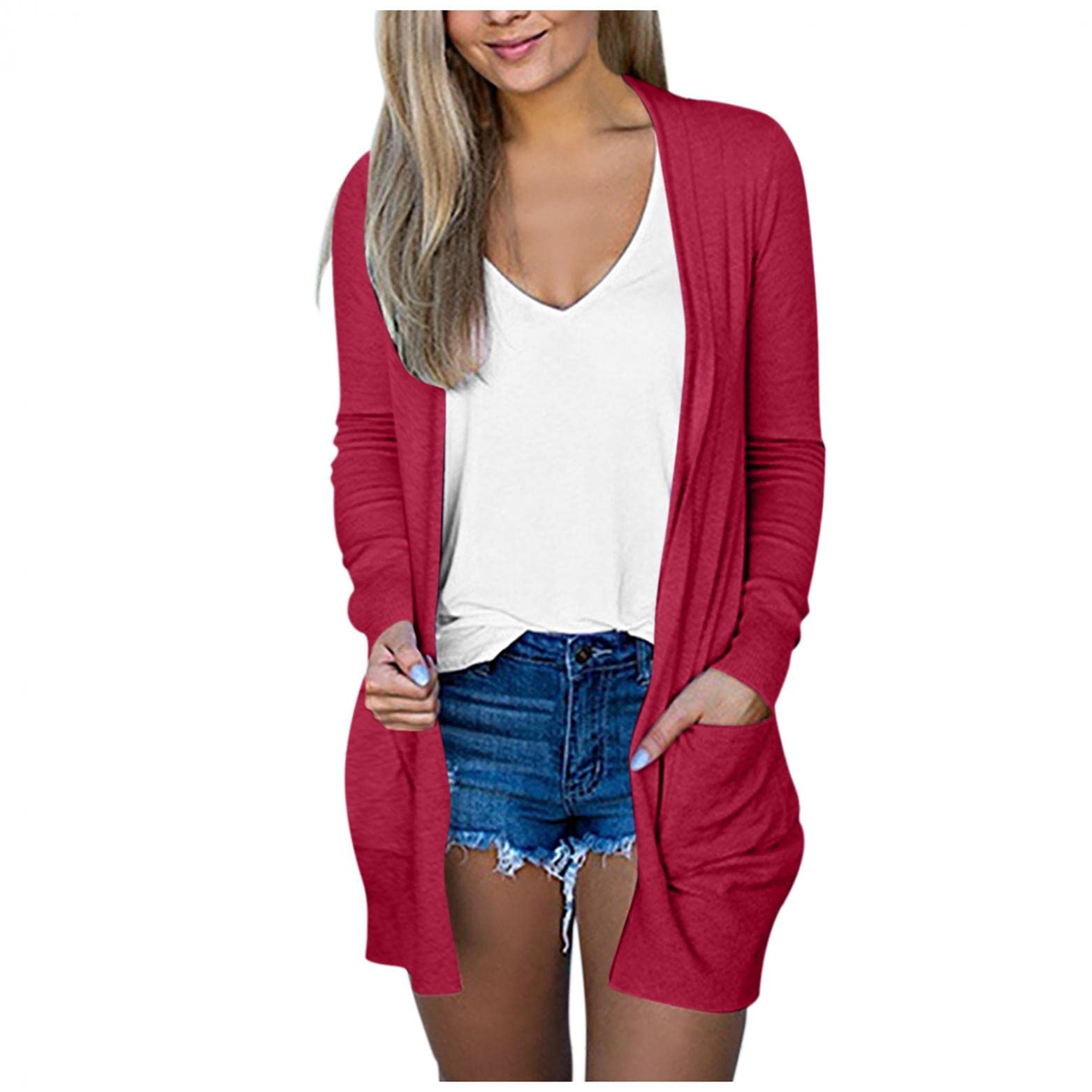 Women's Casual Oversized Cardigan Sweater - Solid Color Funny Cute Pumpkin Print Long Sleeve Top for Fall Fashion, Lounge Wear & Cozy Outfits