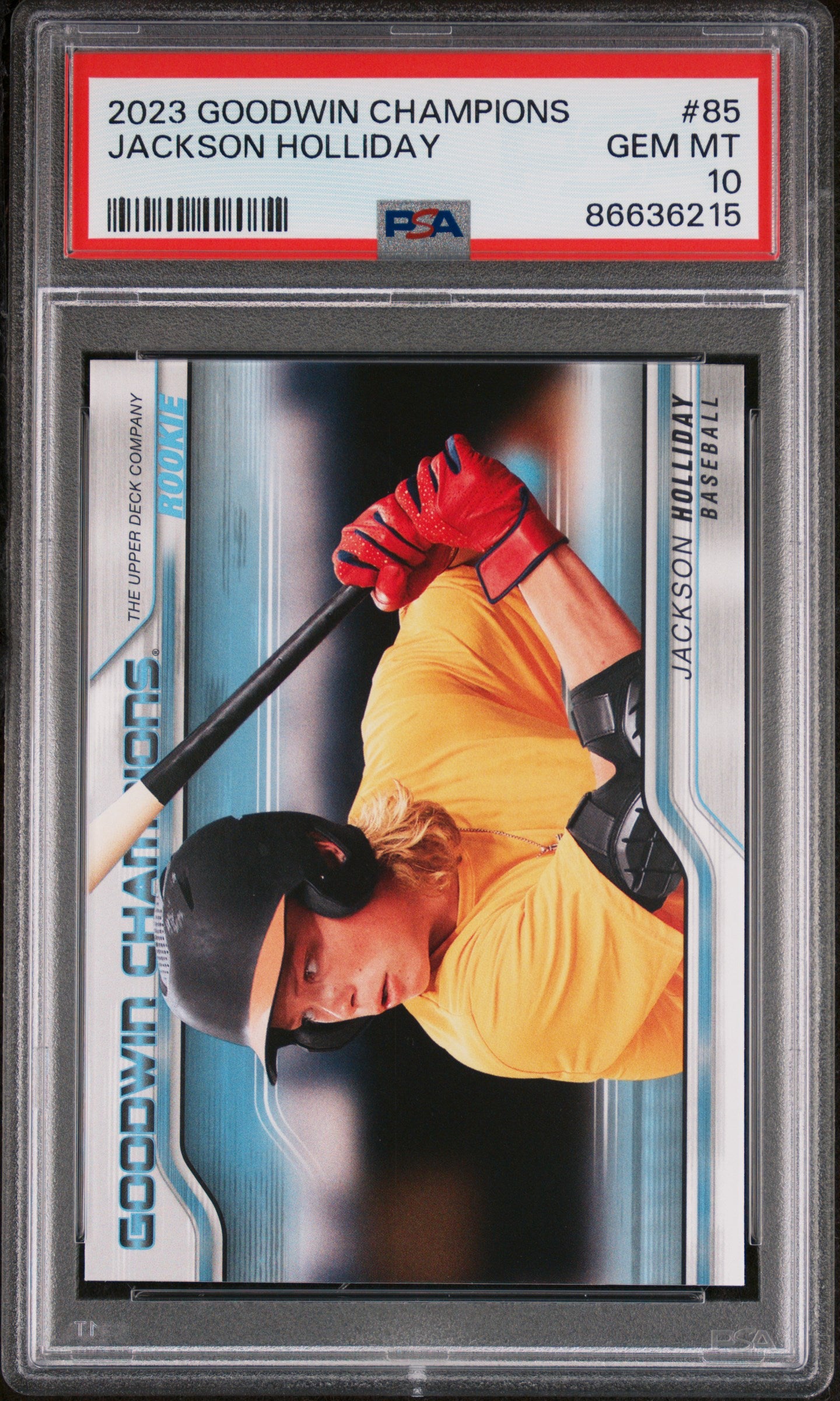 2023 Upper Deck Goodwin Champions Jackson Holliday #85 PSA 10 Graded Baseball Card - Perfect for Collectors & Sports Memorabilia Enthusiasts