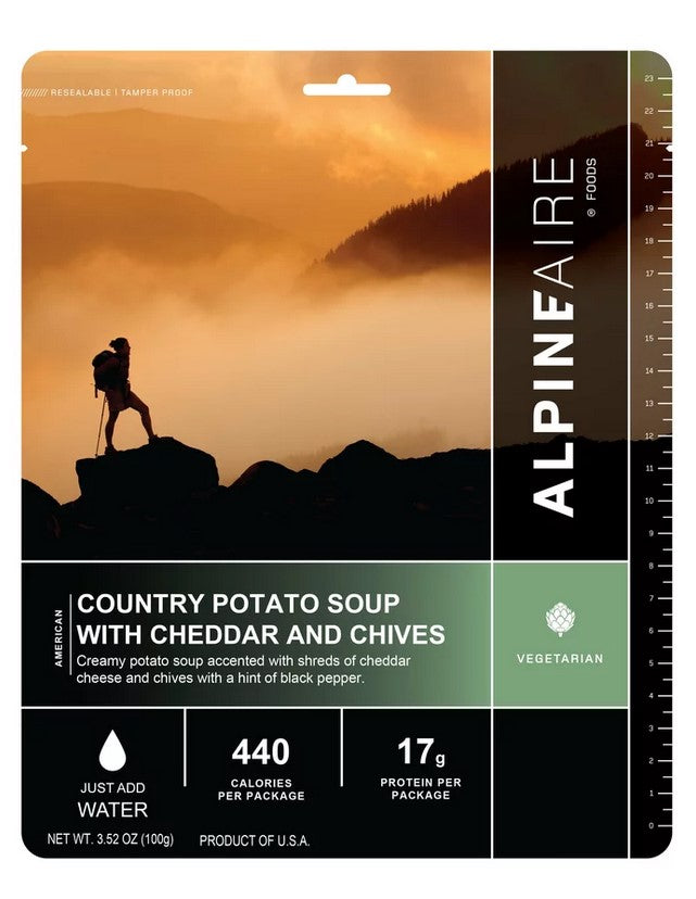 AlpineAire Country Potato Soup with Cheddar & Chives | Freeze Dried Backpacking & Camping Food | Lightweight Emergency Meal for Hiking, Survival & Outdoor Adventures