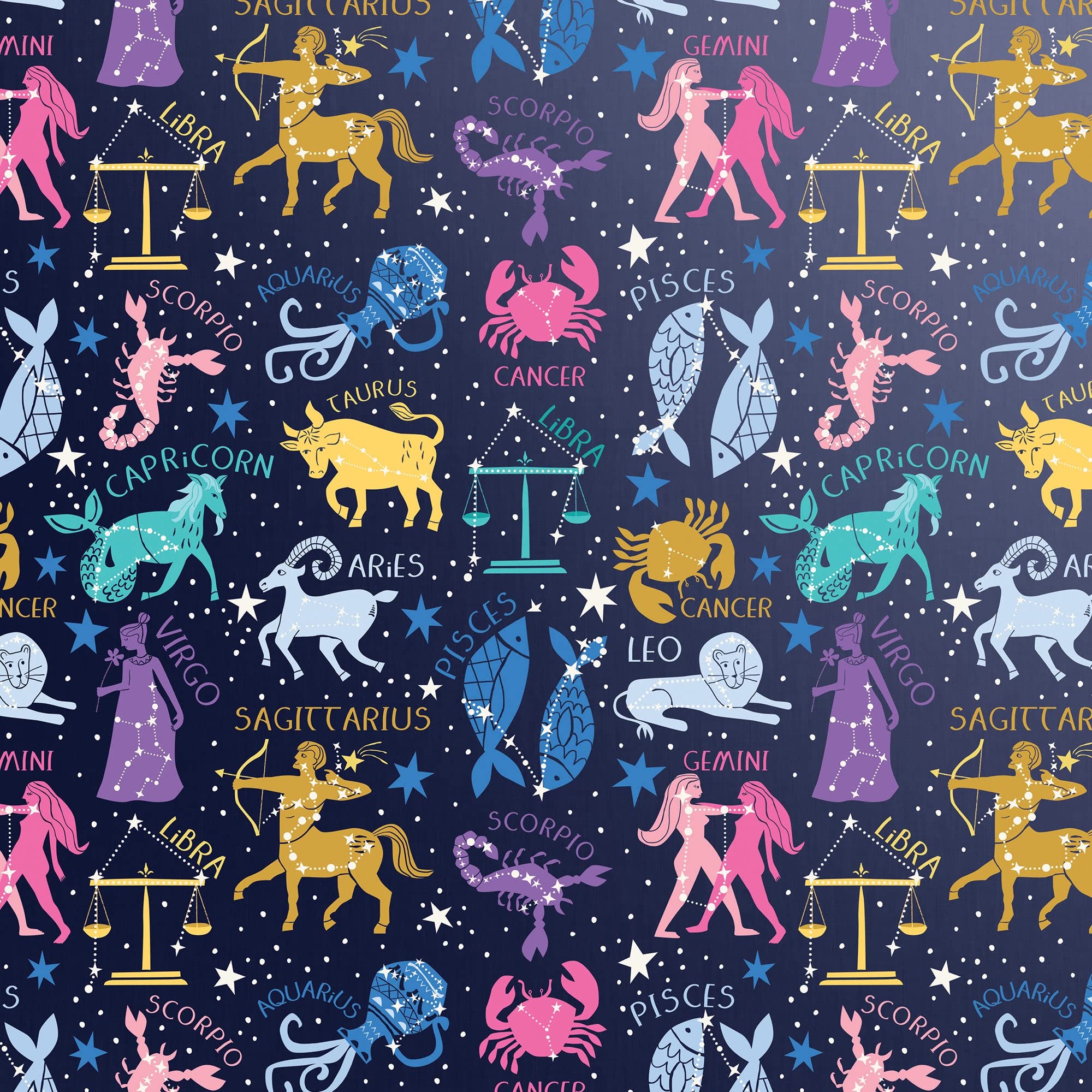 JILLSON & ROBERTS Bulk Gift Wrap Paper - 833 Feet x 30 Inches Astrology Design Wrapping Supplies for Everyday Gifts, Parties, Birthdays & Holidays