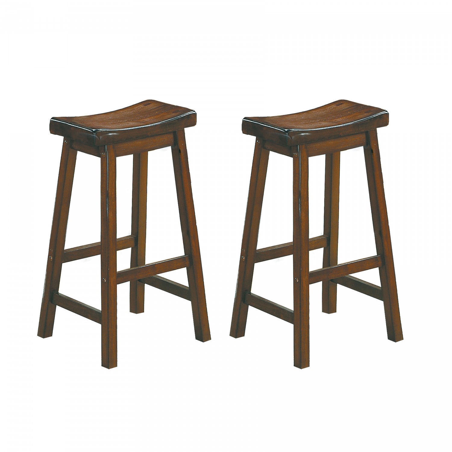 Premium Cherry Wood Colt Bar Stools - Set of 2 for Kitchen Island, Breakfast Nook & Home Bar - Rustic Modern Counter Height Stools with Back Support