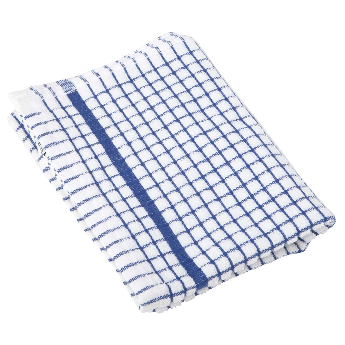 Lamont 12-Pack Original Poli-Check Tea Towels - Super Absorbent Kitchen Dish Towels for Drying Dishes, Cleaning & Polishing (Blue) - Perfect for Kitchens, Restaurants & House Cleaning