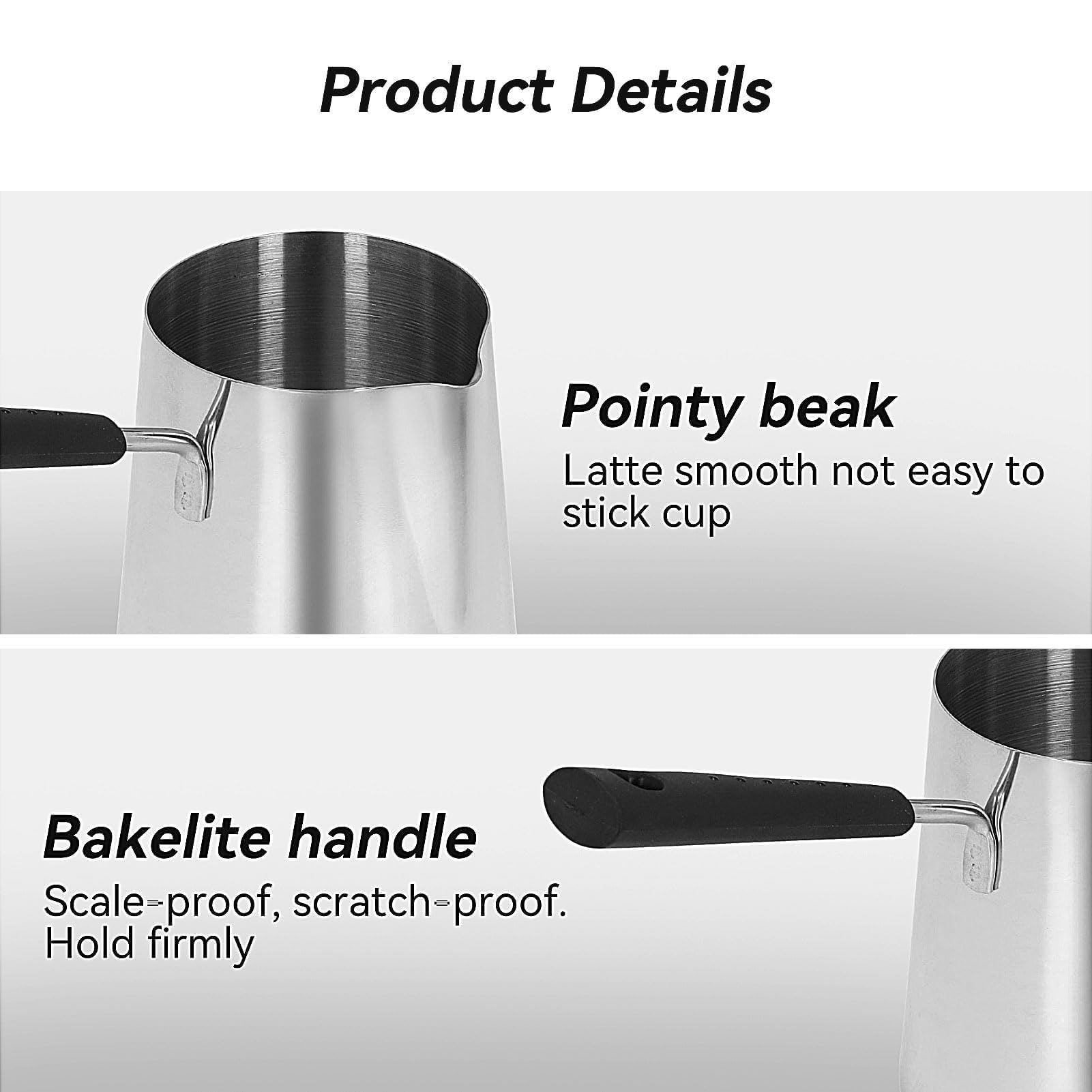 Stainless Steel Turkish Coffee Warmer Pot with Spout - 900ml Milk Butter & Chocolate Melting Jug - Perfect for Turkish Coffee, Hot Chocolate & Butter Melting at Home or Cafe