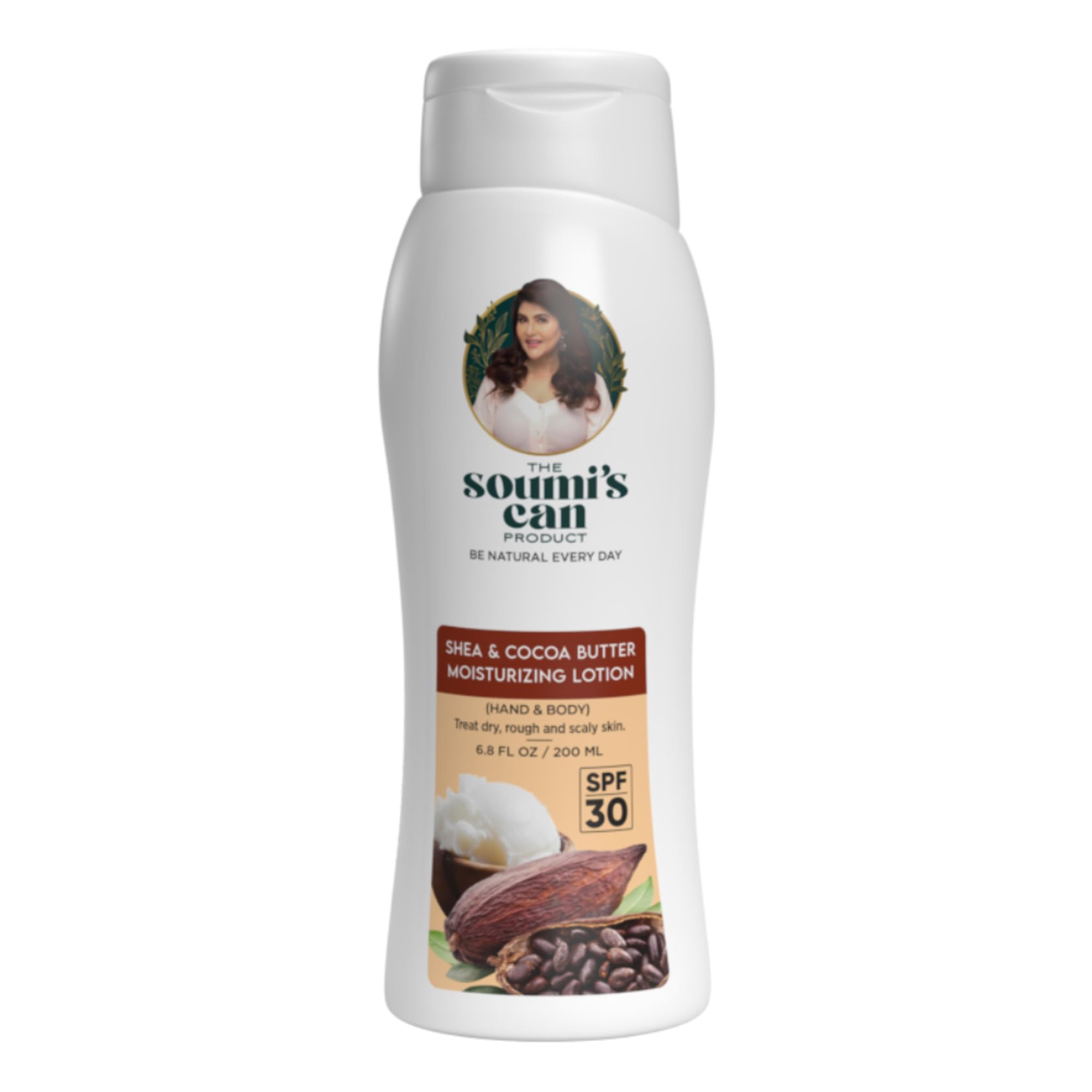 Soumai's Shea & Cocoa Butter Moisturizing Lotion with SPF 30 - Deep Hydration for Dry, Rough Skin | Enriched with Olive Oil, Grape Seed Oil & Zinc Oxide | Smooth & Glowing Skin Care for Women & Men | 200ml (2-Pack) | Perfect for Daily Sun Protection & After-Sun Care