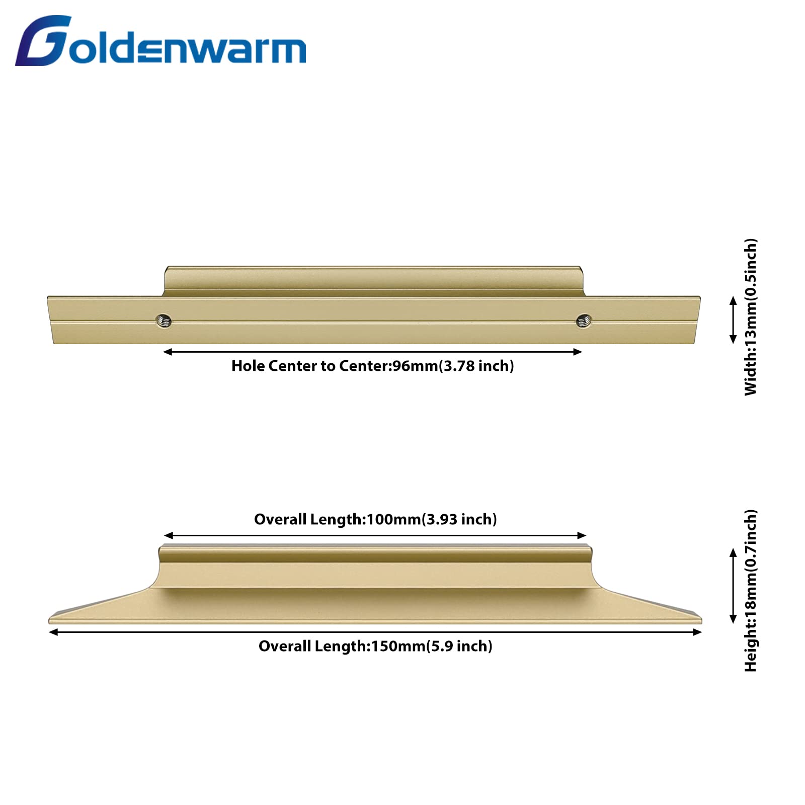 25 Pack Gold Cabinet Handles 3.75