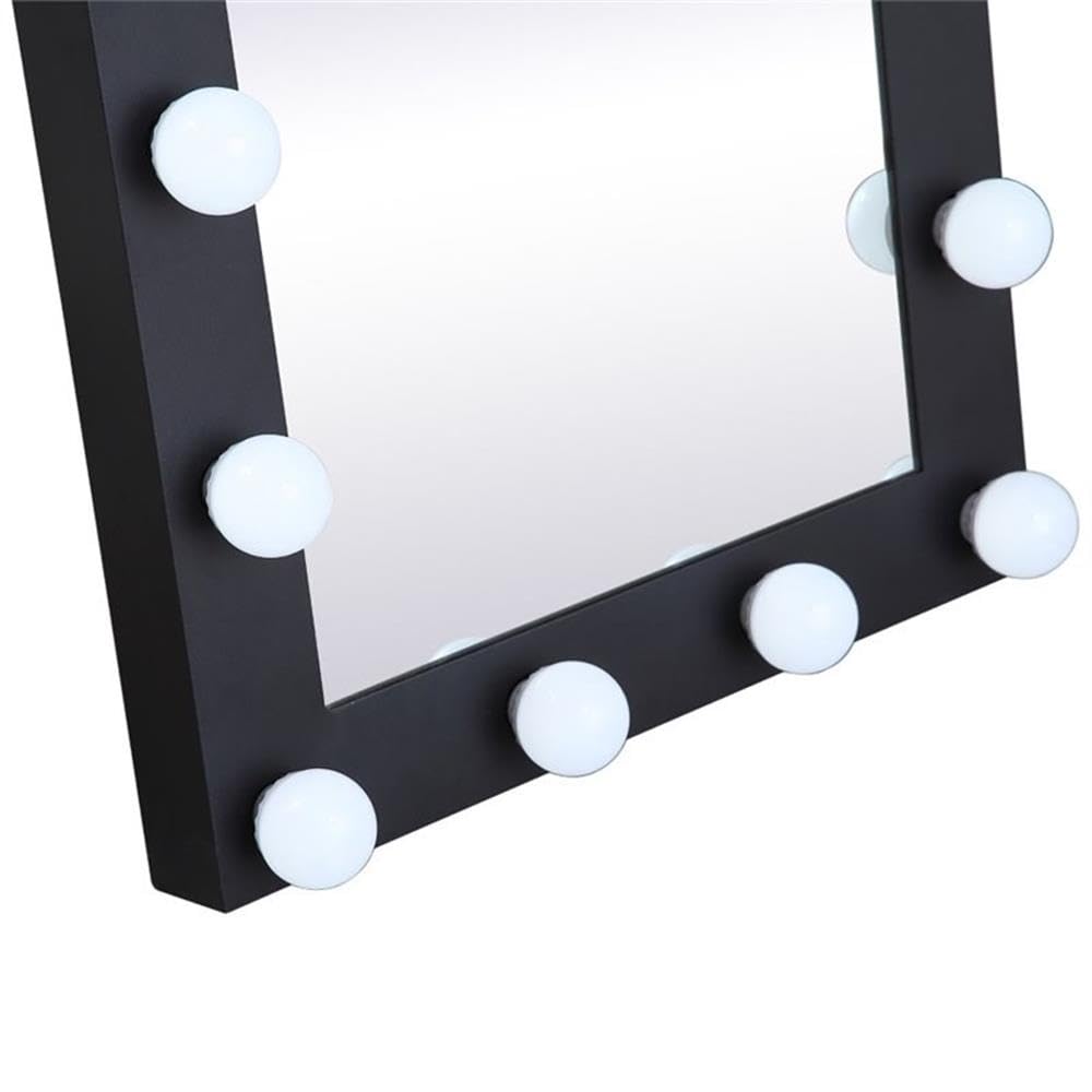 Black LED Vanity Mirror 5000K for Makeup & Bathroom Decor