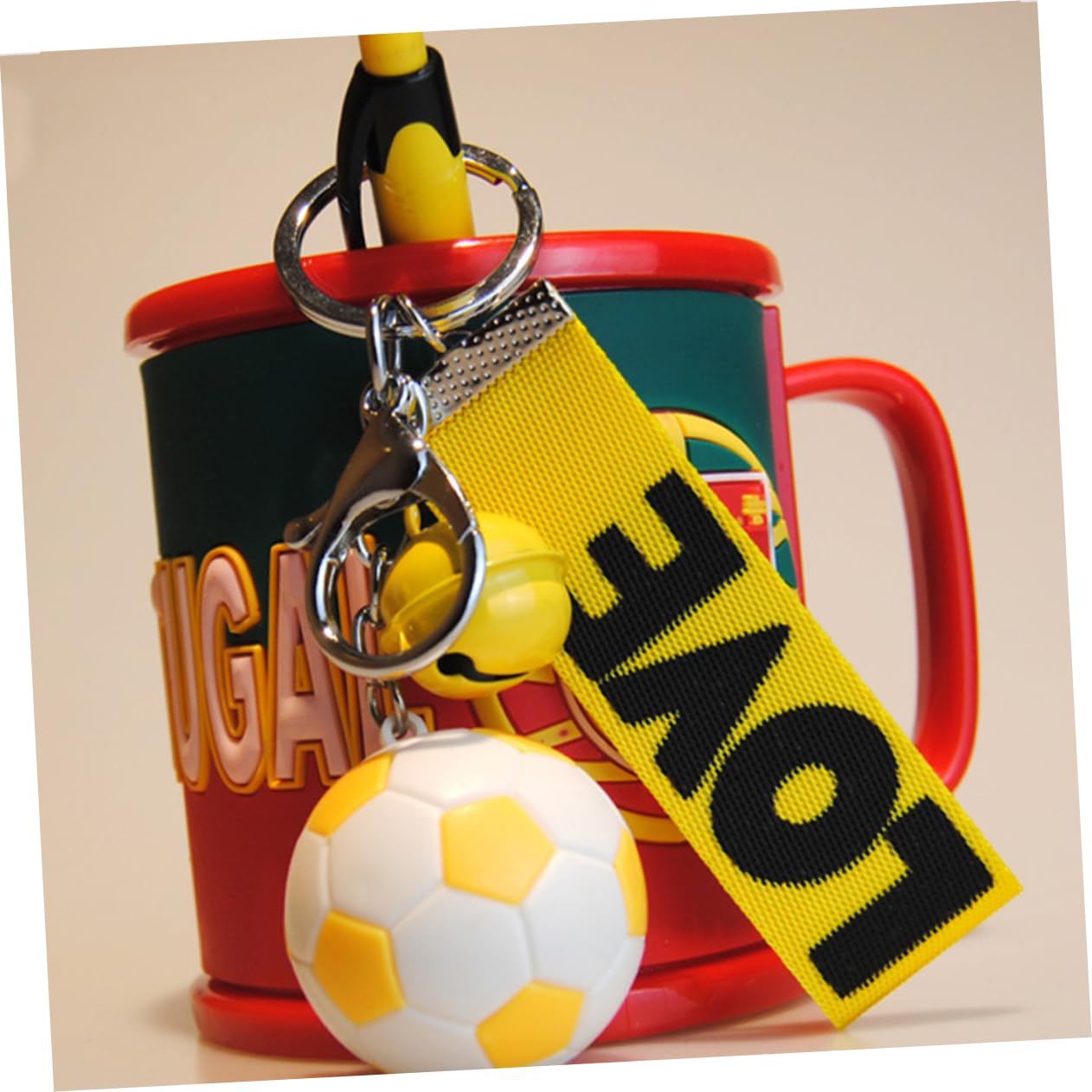 CORHAD 5-Piece Soccer Ball Keychain Set - Sports Fan Keyrings for Football Lovers - Perfect for Gifts, Backpacks & Car Keys (Soccer Accessories)