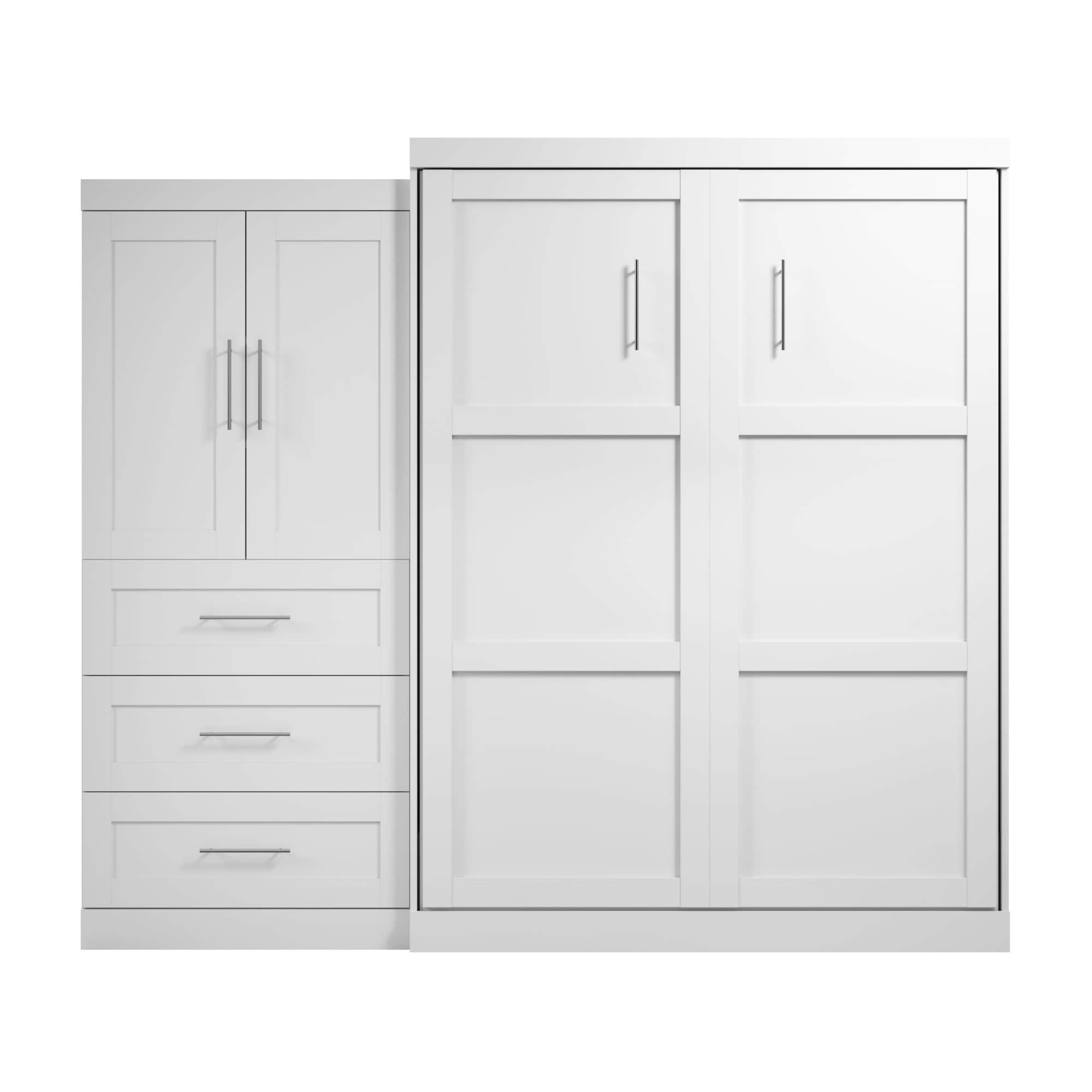Pur Queen Murphy Wall Bed with Storage Drawers (101 Inch) - 4 Color Options | Space-Saving Wall Bed for Small Apartments, Guest Rooms & Home Offices