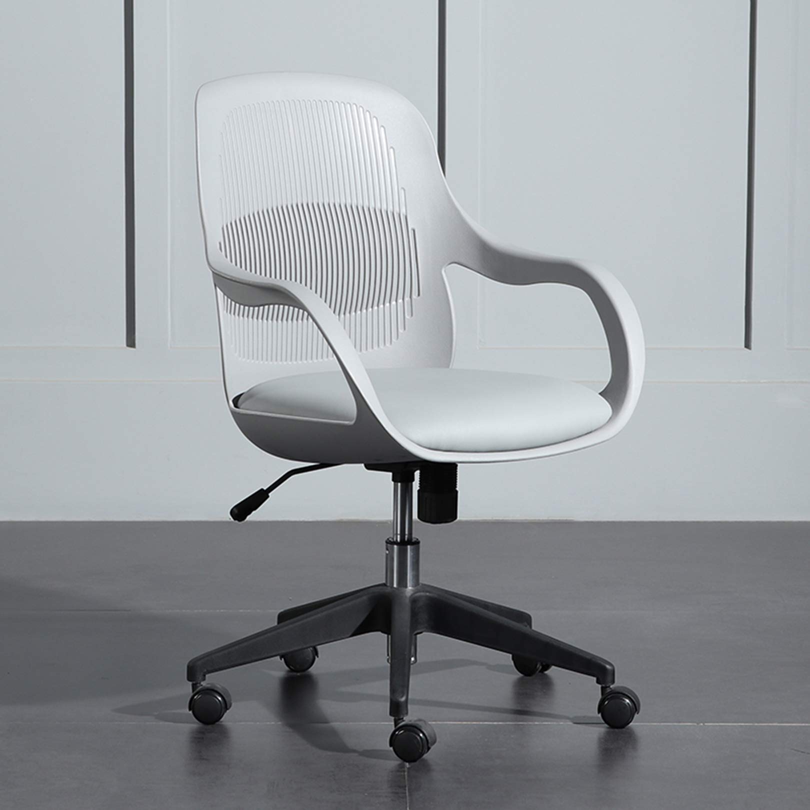JHome Ergonomic Swivel Office Chair - Adjustable Height Rolling Computer Desk Chair with Lumbar Support for Home, Bedroom & Workspace - Comfortable for Long Hours of Work or Gaming