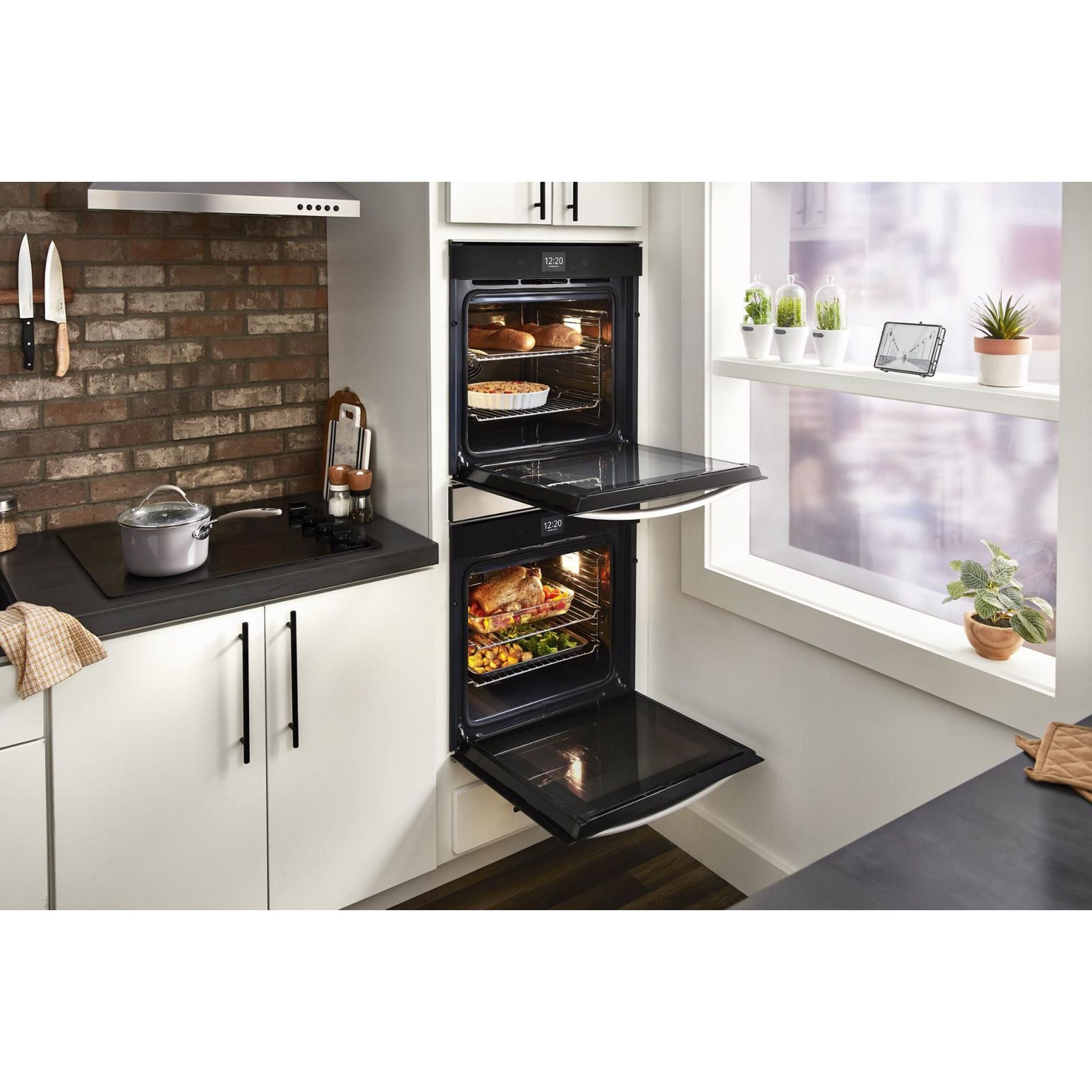Whirlpool 24 Inch Double Wall Oven with Fingerprint Resistant Stainless Steel (Model WOD52ES4MZ) - Perfect for Modern Kitchens, Baking, and Family Cooking