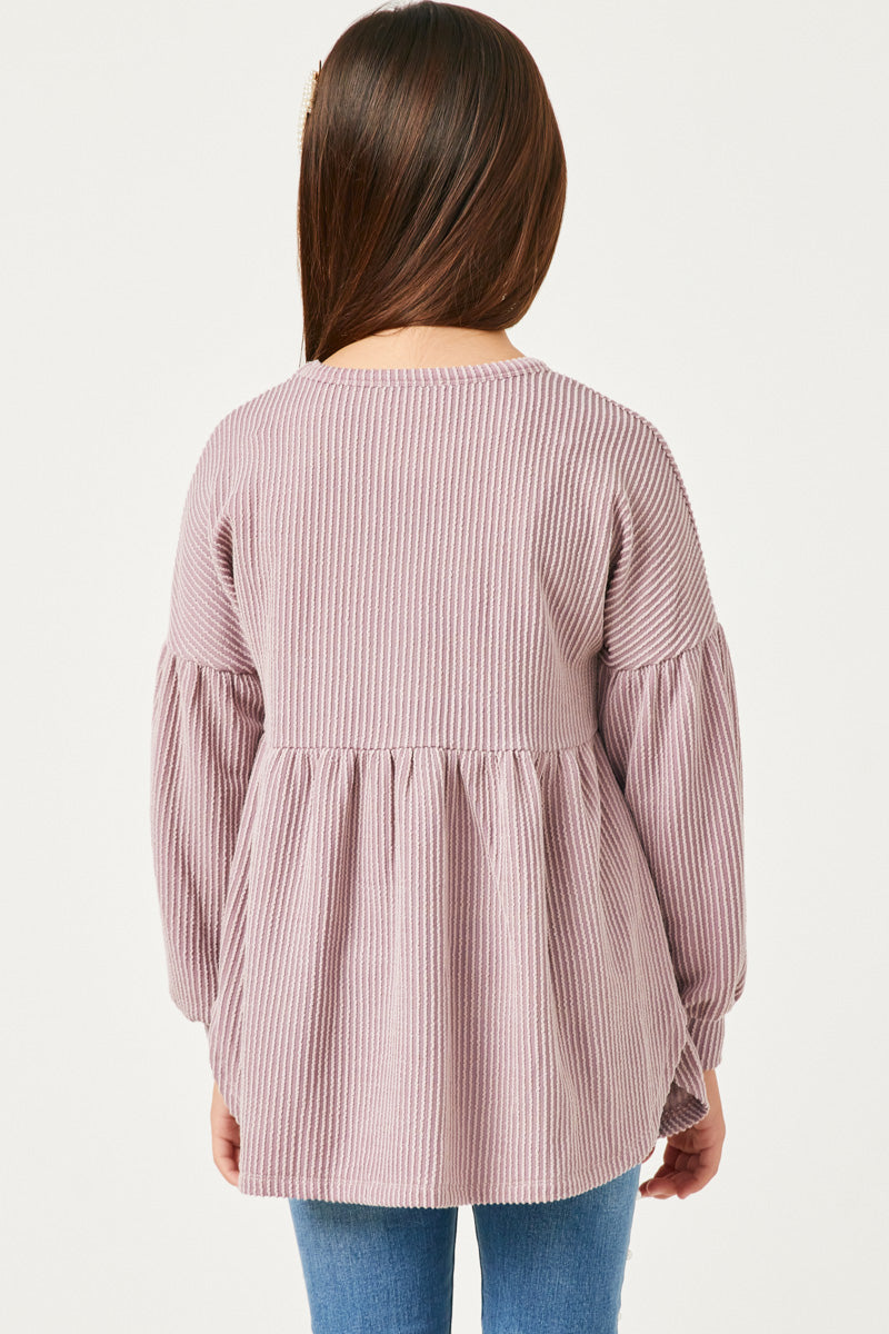 Textured Stripe Long Sleeve Knit Top for Women - Soft Comfortable Casual Blouse for Work, Date Night & Everyday Wear