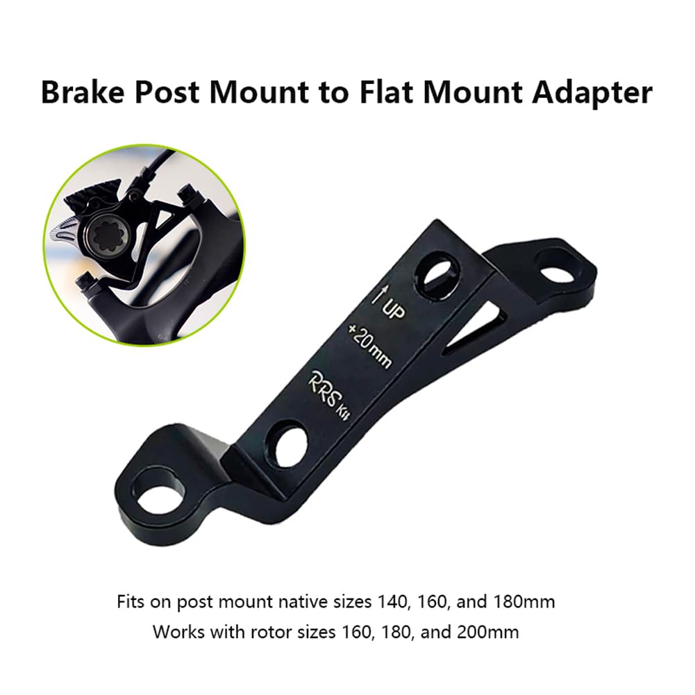 MTB Brake Adapter 20mm Post to Flat Mount - Aluminum Alloy for BMX Bikes (140/160/180mm) - Perfect for Mountain & Urban Cycling