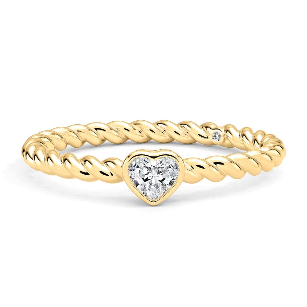 Lab Grown Heart Shaped Diamond Rope Promise Ring for Women - 14K White Gold Engagement Ring, Anniversary Gift for Her - Perfect for Valentine's Day, Proposals & Special Occasions
