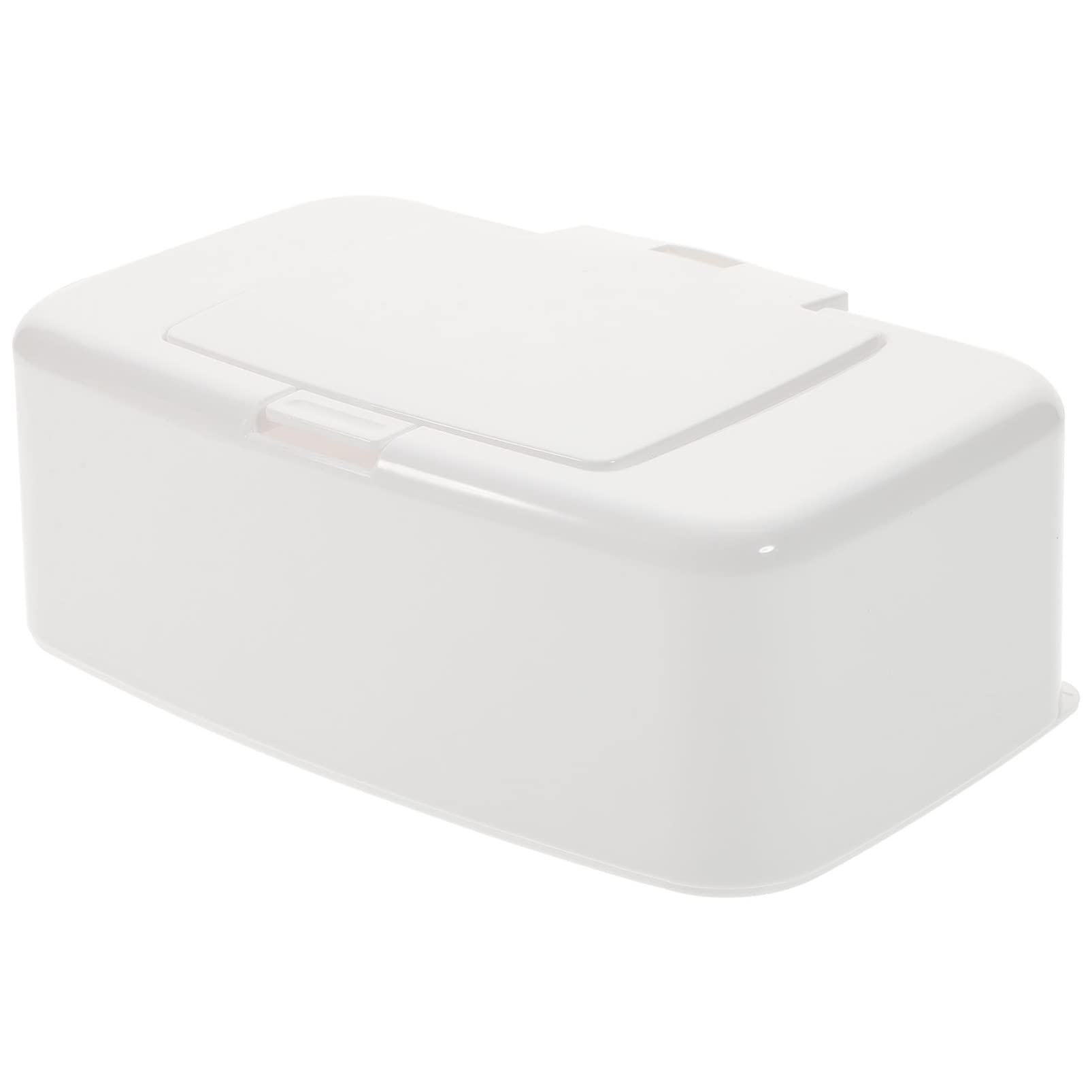 Refillable Travel Baby Wipes Case with Lid - Portable Wipes Dispenser & Tissue Storage Box for Home, Office, and On-the-Go Use - White Baby Wipes Container for Diaper Bags, Strollers, and Travel Essentials