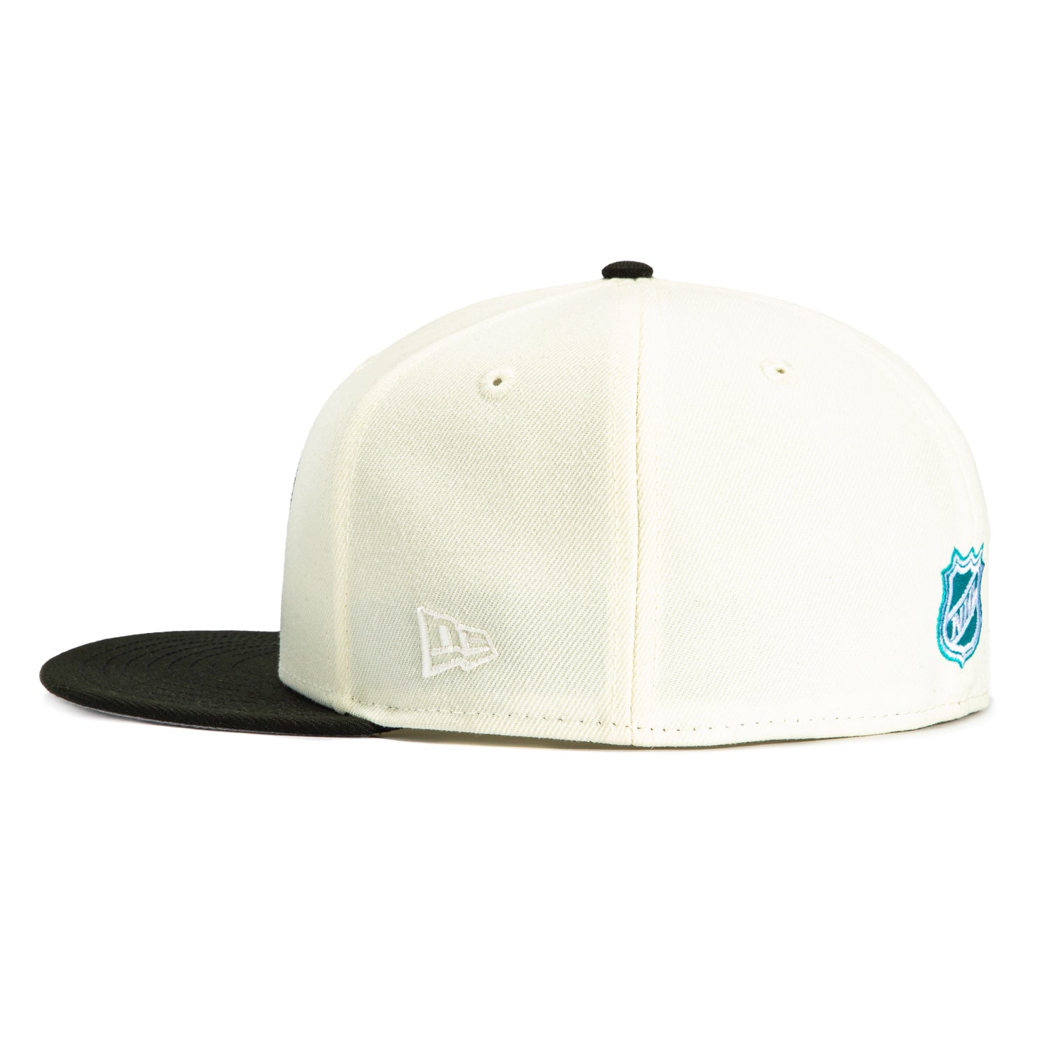 New Era 59Fifty San Jose Sharks Alternate Snapback Hat - White & Black Hockey Cap for Men & Women - Perfect for Games, Fan Gear & Streetwear Fashion