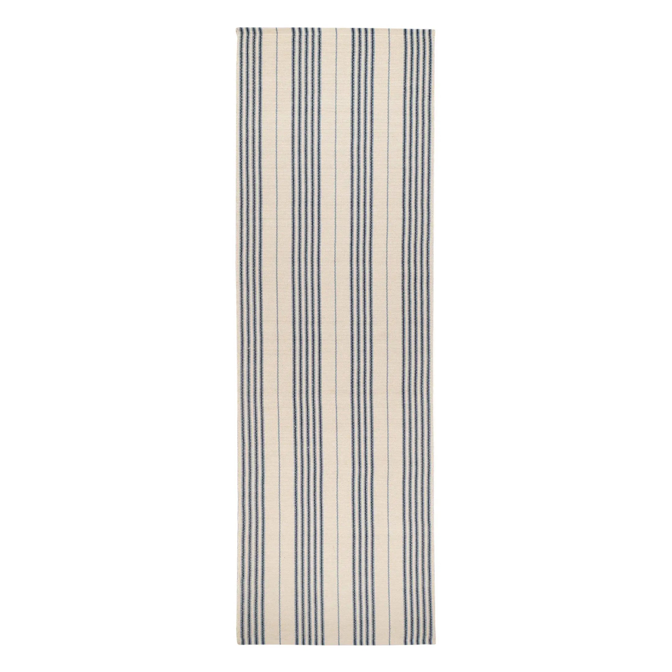 Dash & Albert Conway Blue Handwoven Cotton Rug - Stylish & Durable Area Rug for Living Room, Bedroom, or Office Decor