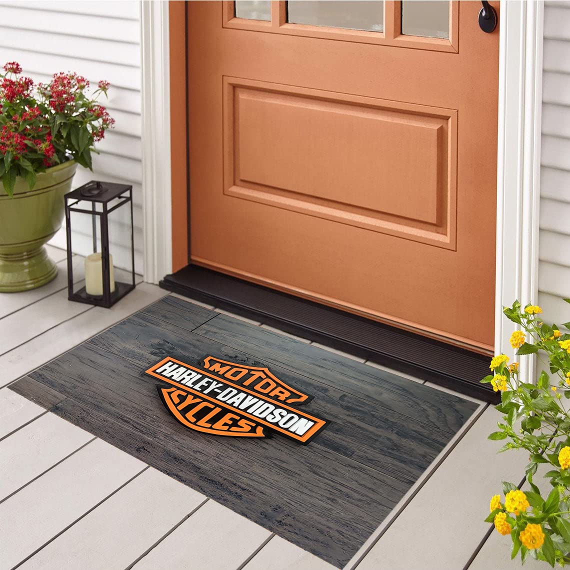 Harley Davidson Motorcycle Doormat - Non-Slip Front Door Mat for Home Decor (20x28 inch/50x70 cm) - Perfect for Biker Homes, Garages & Man Caves