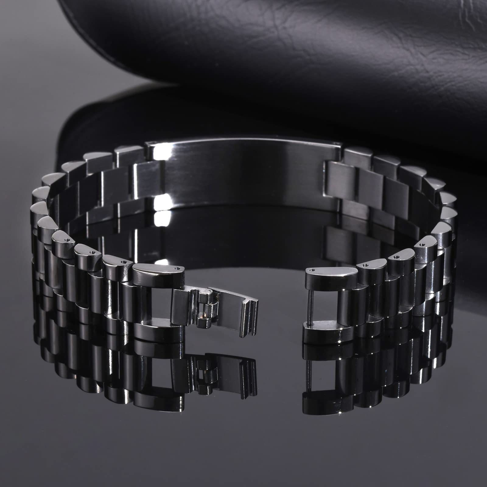 MEALGUET Inspirational Stainless Steel Bracelet for Son - Customizable Courage Link Wristband, Perfect Birthday & Graduation Gift from Mom & Dad, Ideal for Everyday Wear & Special Occasions