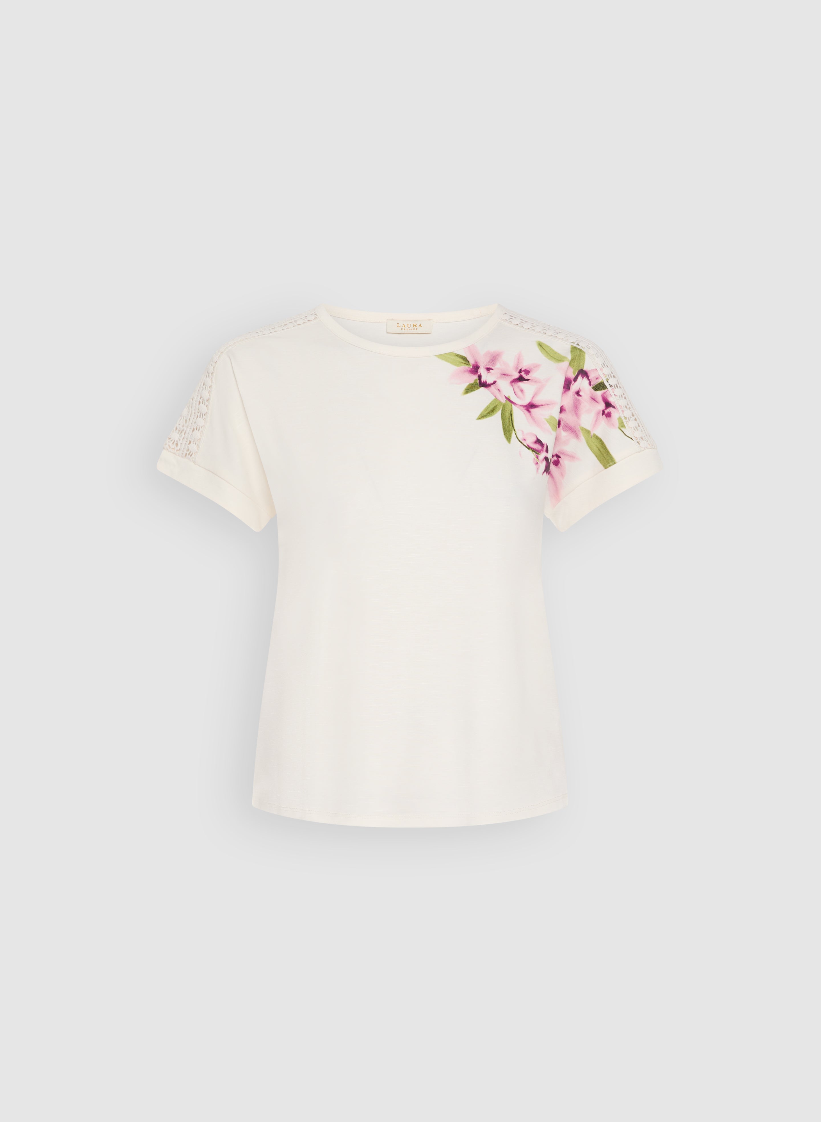 Floral Print T-Shirt for Women - Soft Cotton Short Sleeve Blouse - Casual Summer Top for Outdoors, Travel & Daily Wear
