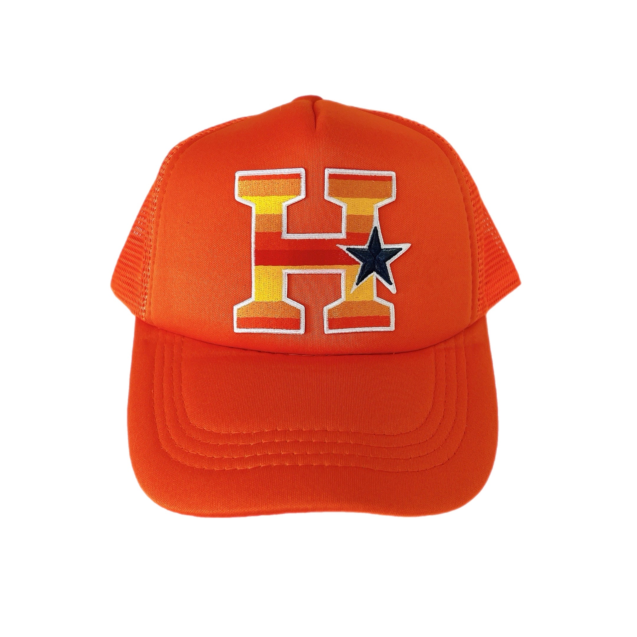 Houston Astros Orange Baseball Trucker Hat - Adjustable Snapback Cap for Men & Women - Perfect for Games, Outdoor Activities & Casual Wear