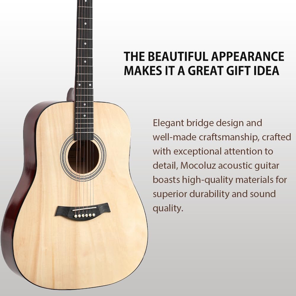 41-Inch Beginner Acoustic Guitar Starter Kit with Gig Bag, Strings, Strap, Tuner & Picks - Full Package for Adults & Teens Learning to Play (Black) - Perfect for Home Practice, Music Lessons & Campfire Performances