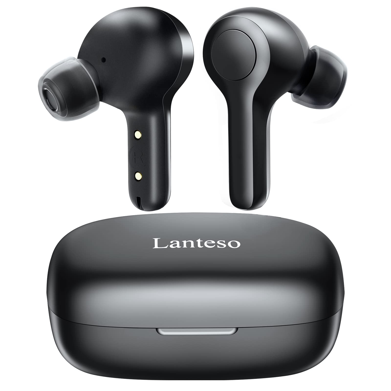 Lanteso DBK01 Pro Wireless Bluetooth Earbuds with Mic, IPX5 Waterproof, Hi-Fi Bass Sound, Noise Cancelling for Music, Workout, Running, Home Office & Travel - Perfect for Gym, Commuting & Outdoor Activities