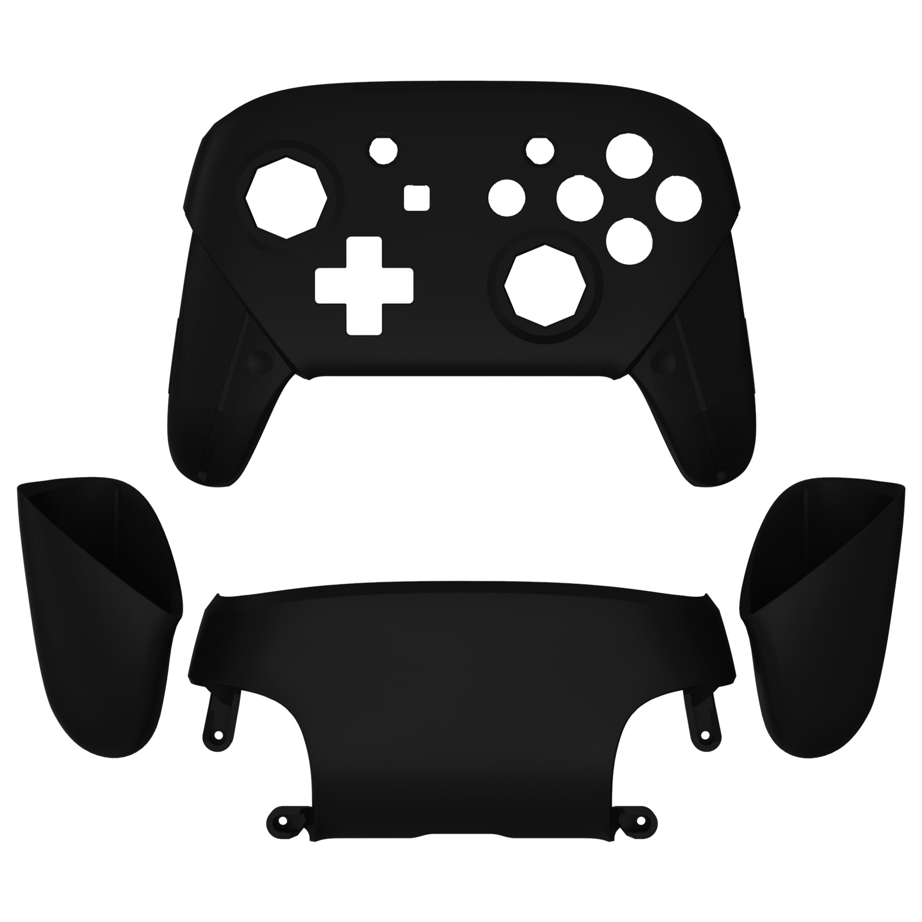 eXtremeRate Octagonal Gated Joystick Replacement Kit - Full Shell, Faceplate & Backplate Set for Nintendo Switch Pro Controller (Black) | Perfect for Competitive Gaming & Precision Control