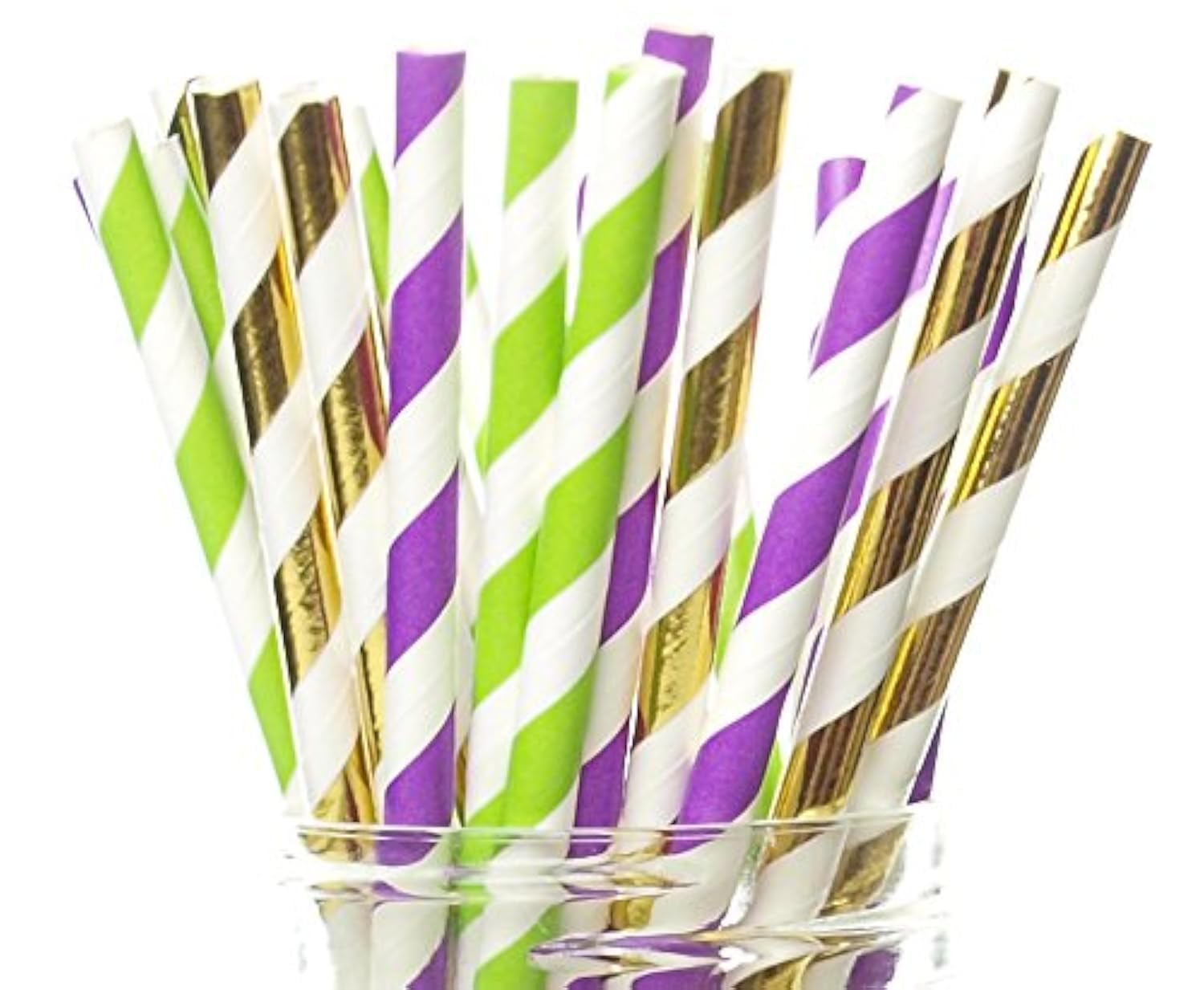 Eco-Friendly Biodegradable Mardi Gras Party Straws (25 Pack) - Purple, Green & Gold Drinking Straws for New Orleans Carnival, Louisiana Celebration & Fat Tuesday Parties | Perfect for Mardi Gras Parades, Masquerade Balls & Carnival of Venice Themed Events
