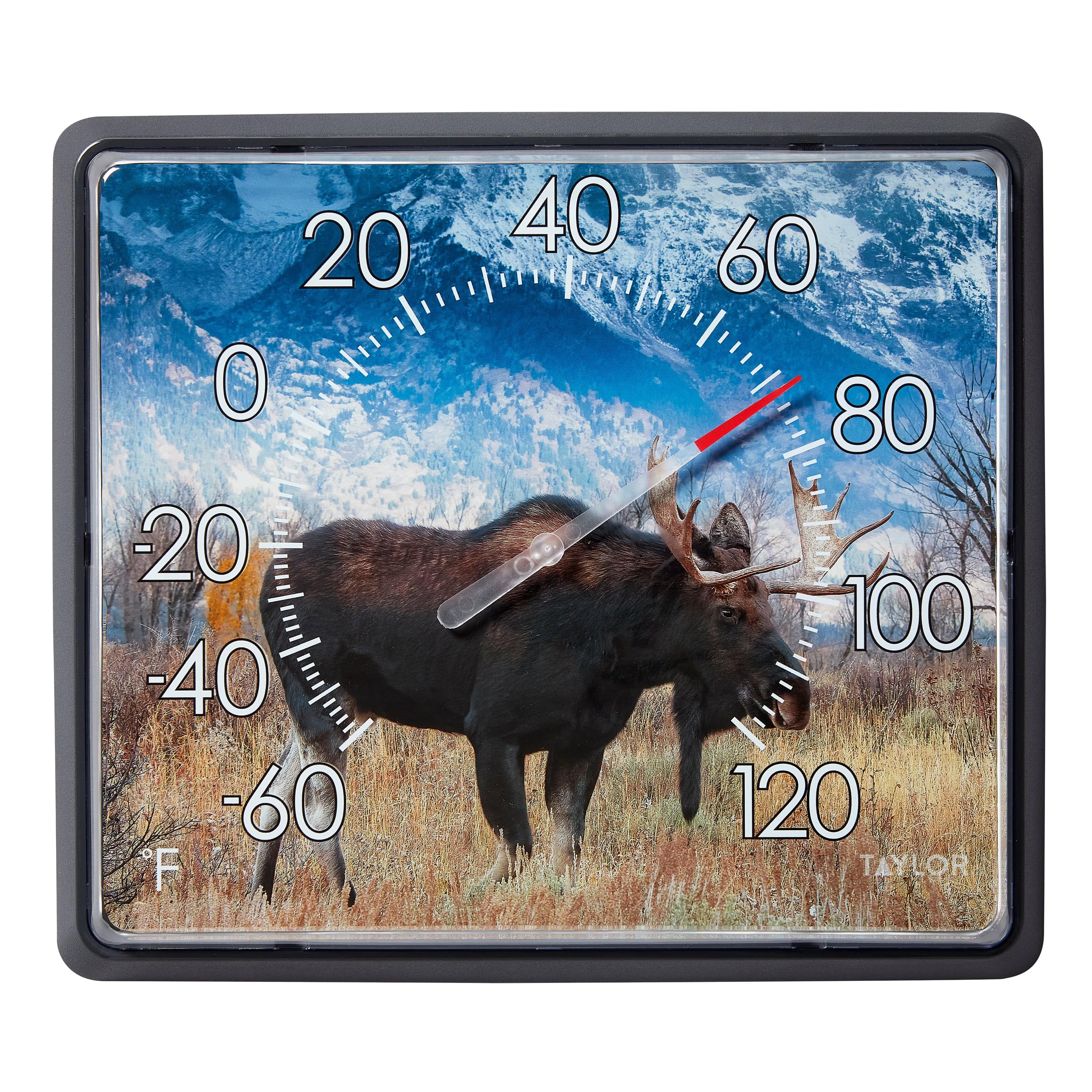 12 X 14 Inch Moose Themed Outdoor Thermometer - Nature Series for Cabin, Lodge, and Hunting Decor