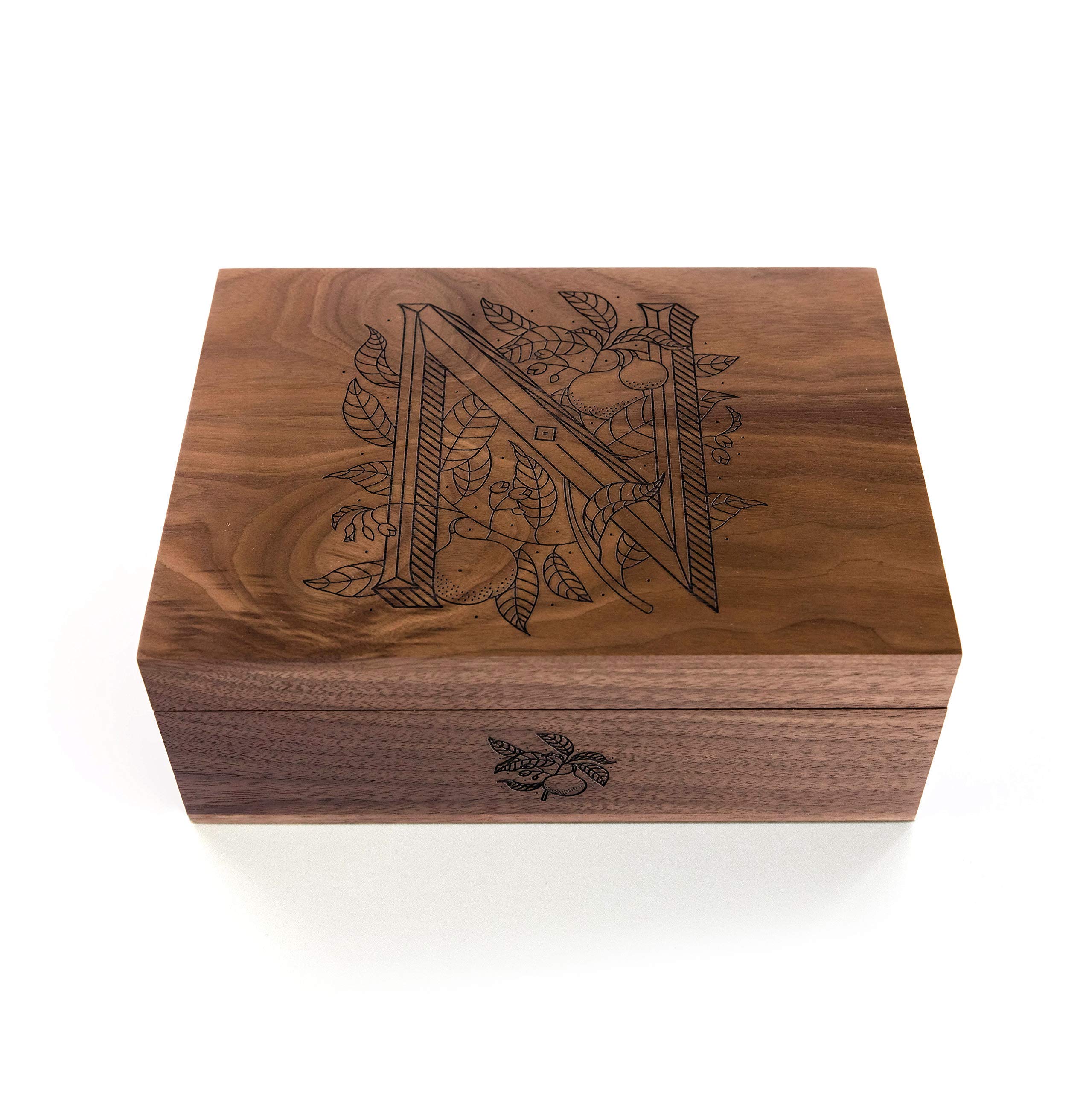 Personalized Floral Monogram Wooden Keepsake Box - Custom Engraved Gift for Wedding, Anniversary, Baby Shower & Memory Storage - Perfect for Jewelry, Photos & Special Keepsakes