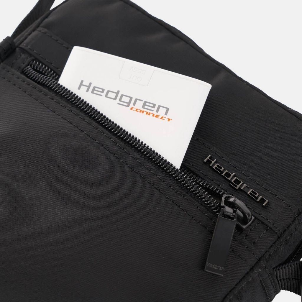Hedgren Rush Compact Crossover RFID Anti-Theft Bag - Stylish Black Crossbody Purse for Travel, Work & Everyday Use