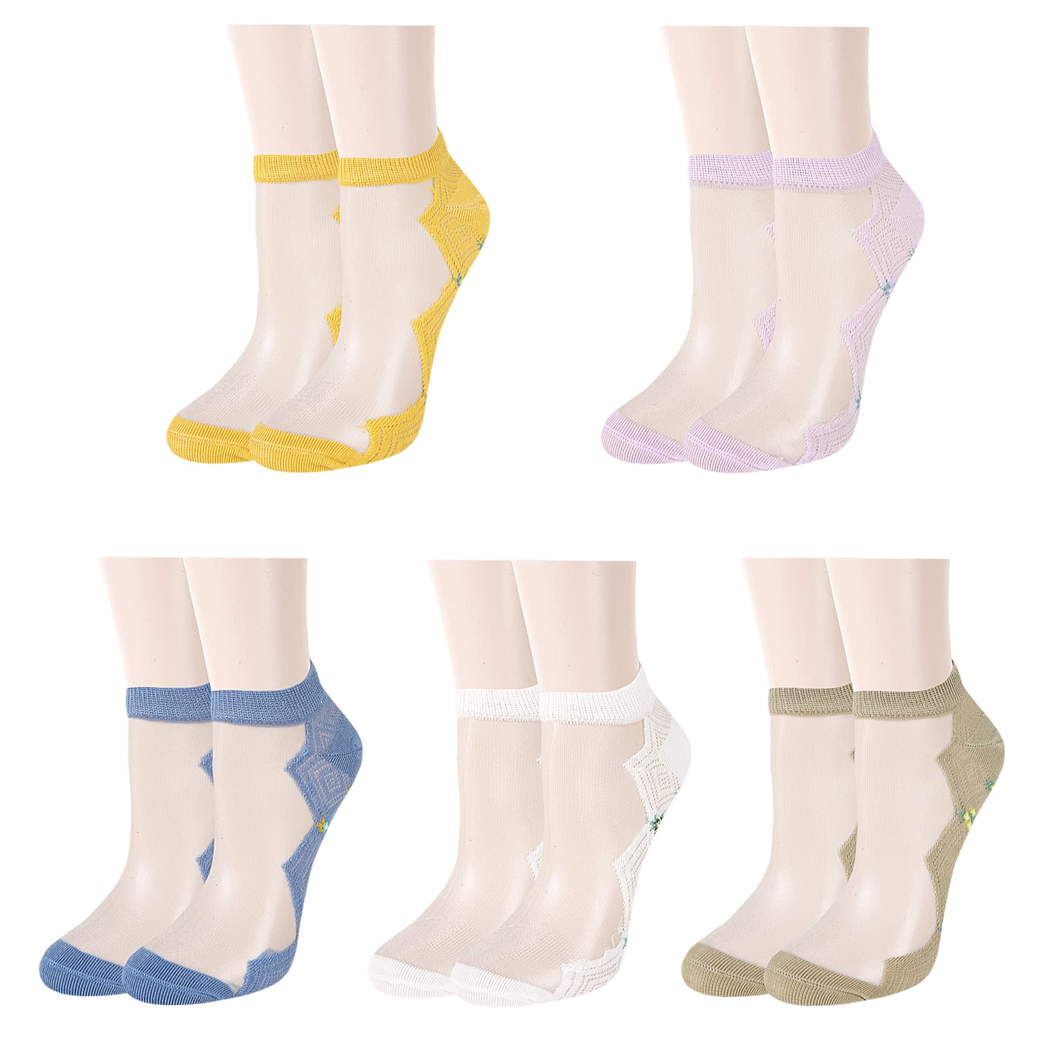 Benefeet Sheer Ankle Socks for Women - Thin Lace Nylon Summer Socks for Casual & Dress Wear