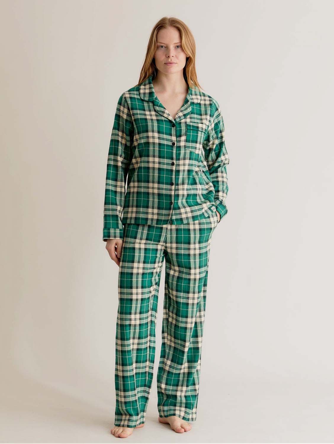 Organic Cotton Women's Pajama Set - Soft & Comfortable Sleepwear for Women | Green | Perfect for Lounging, Sleeping & Relaxing at Home