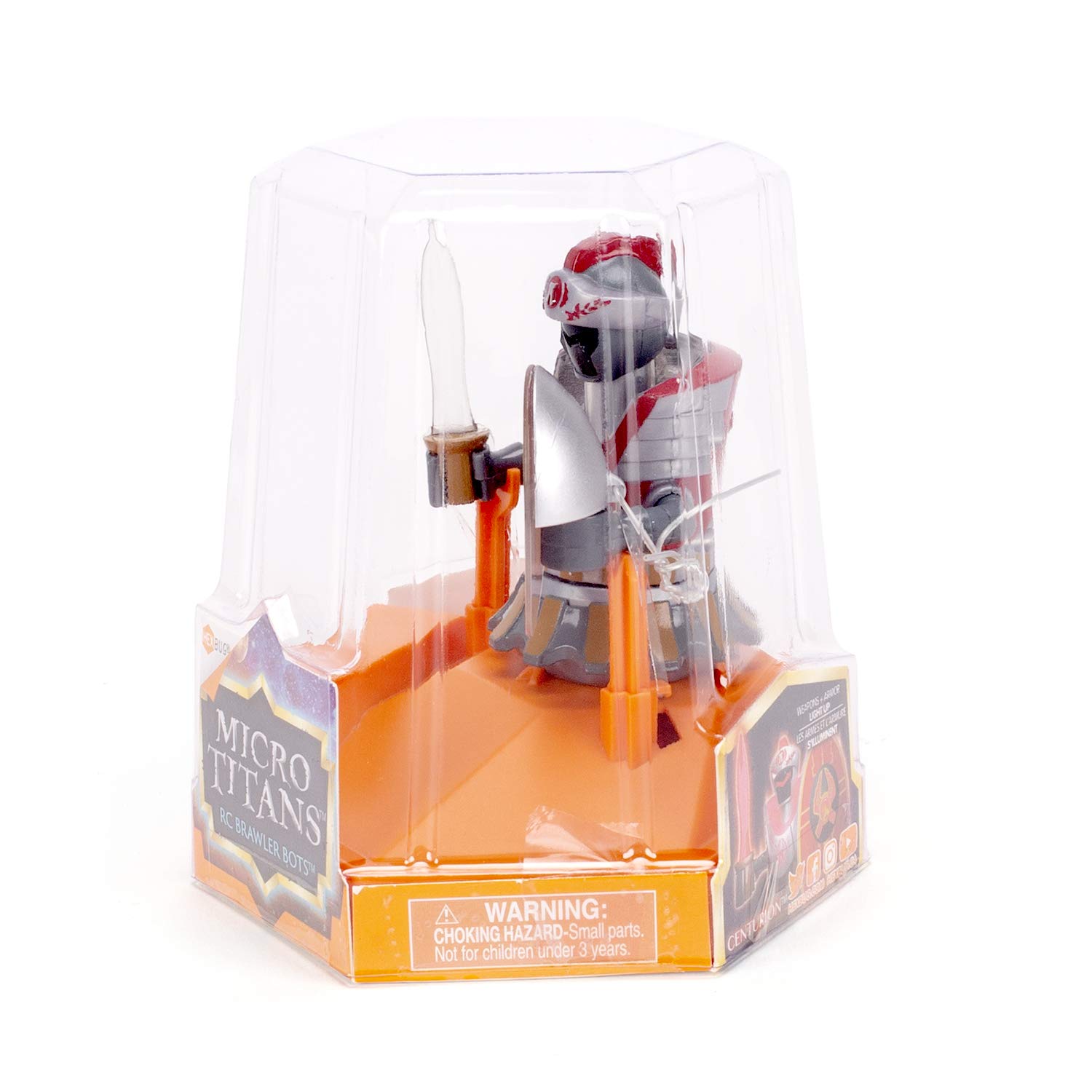 HEXBUG Micro Titans Centurion Single - Remote Control Battle Robot Toy for Kids & Adults - Interactive RC Robot with Combat Action (Red) | STEM Learning Toy, Birthday Gift Idea for Boys & Girls | Perfect for Indoor Battles, Robot Wars & STEM Playtime