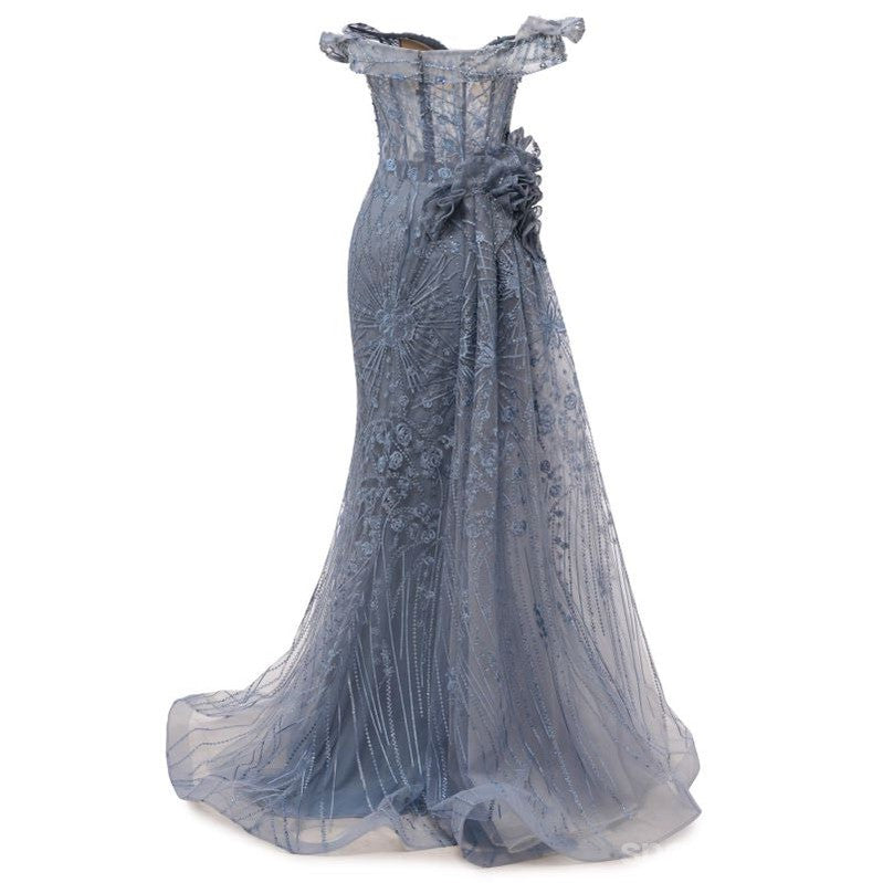 Elegant Mermaid Off Shoulder Maxi Long Party Prom Dresses for Women - Formal Evening Gown with Slit for Homecoming, Wedding, Ball & Special Occasions