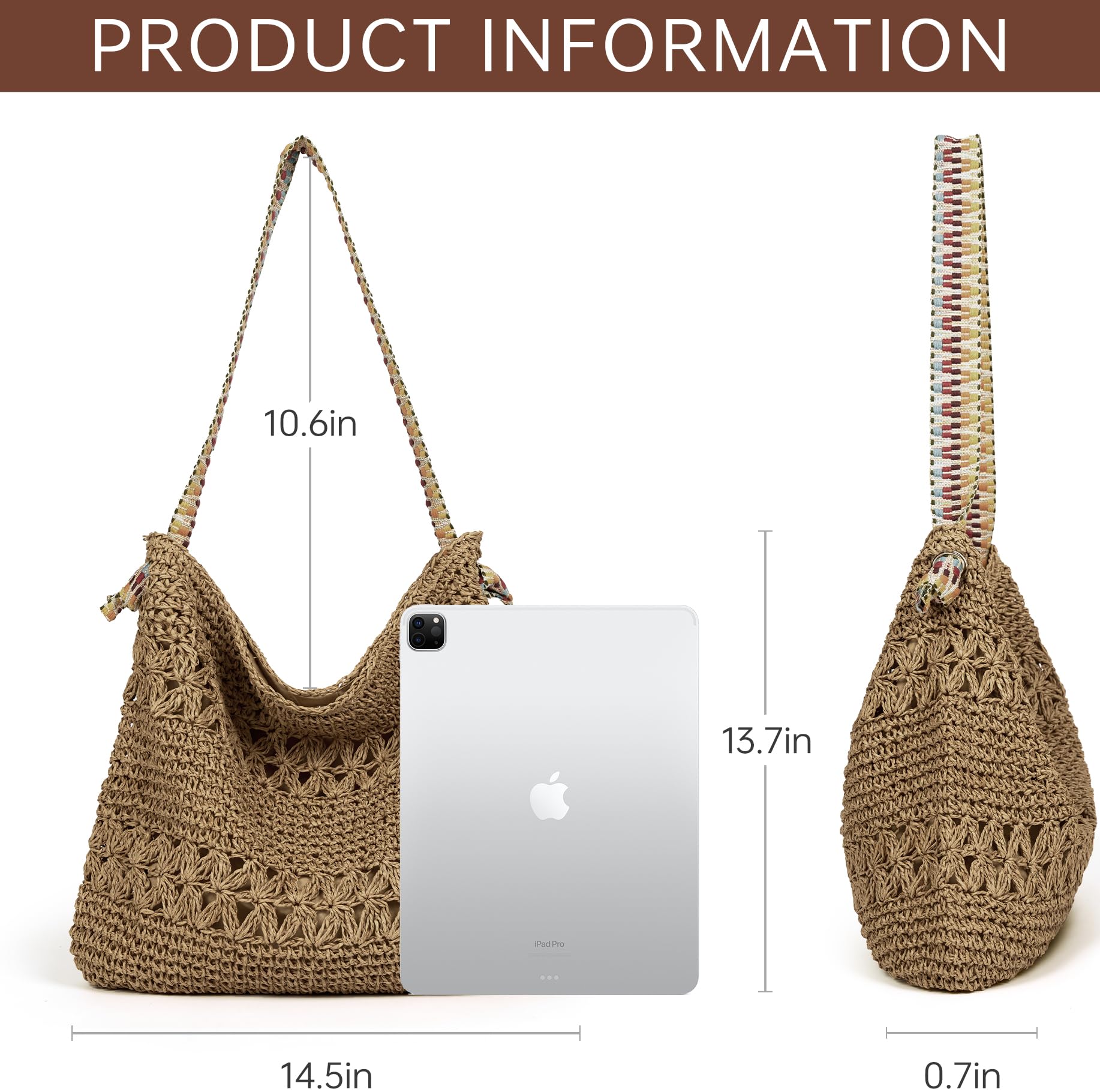 Women's Straw Beach Purse - Small Crossbody Shoulder Handbag, Raffia Woven Tote Bag for Summer Vacation | Perfect for Beach Outings, Pool Parties & Tropical Getaways