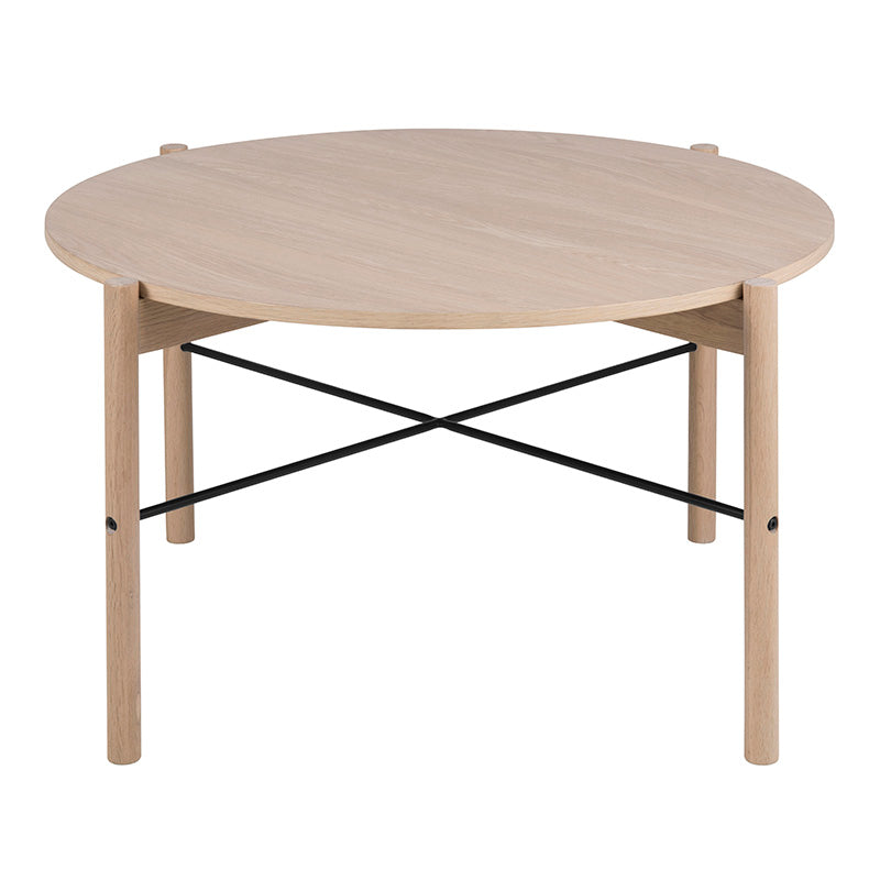 ANTAL 80cm Round Coffee Table - Solid Oak Wood Modern Living Room Furniture for Small Spaces, Home Decor, and Cozy Gatherings