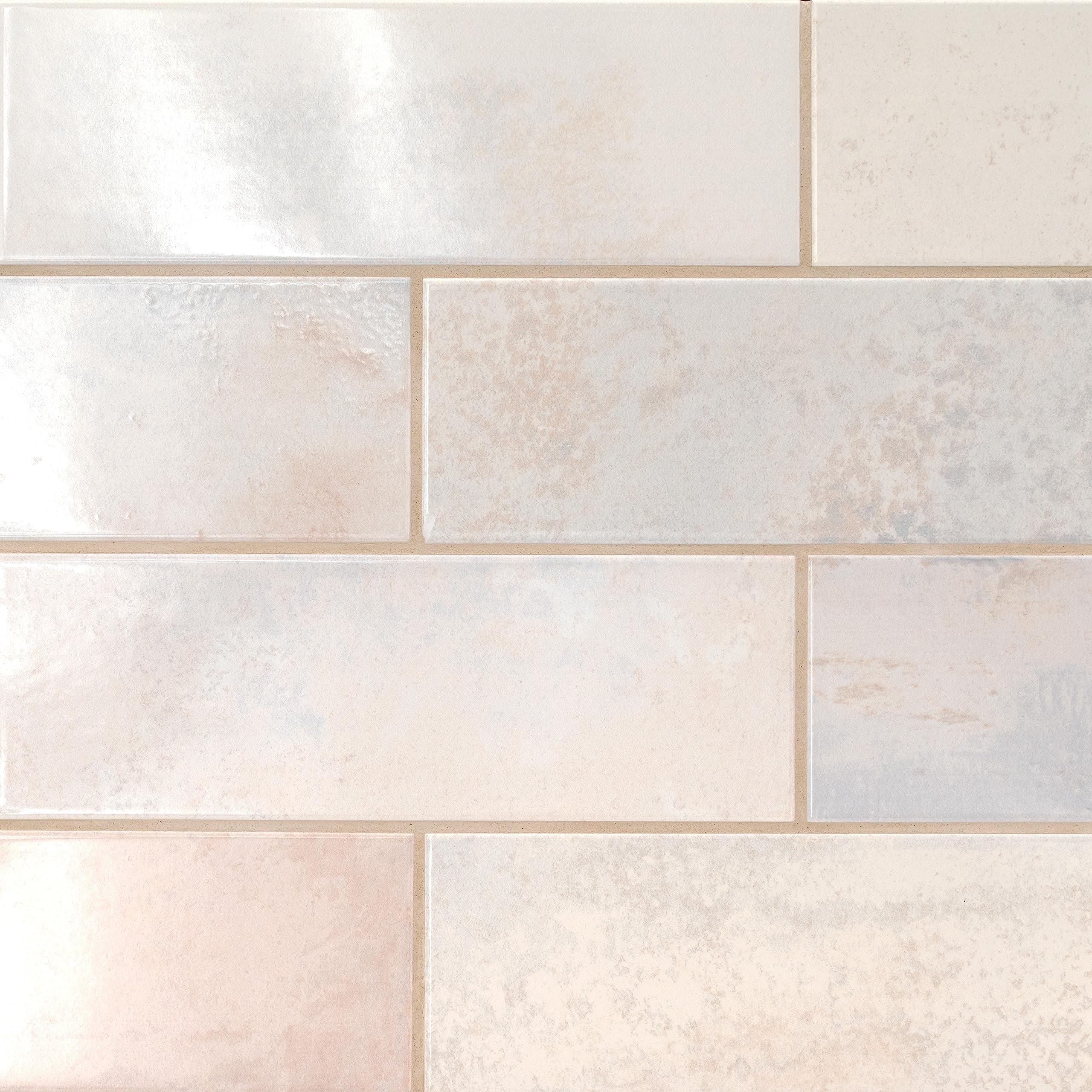 MSI Marza Pearl 4x12 Inch Glossy Ceramic White Subway Wall Tile - Waterproof Bathroom Tile, Kitchen Backsplash, Shower Wall & Accent Wall Decor - Perfect for Modern Home Renovation, Spa-Like Bathrooms & Stylish Kitchen Upgrades