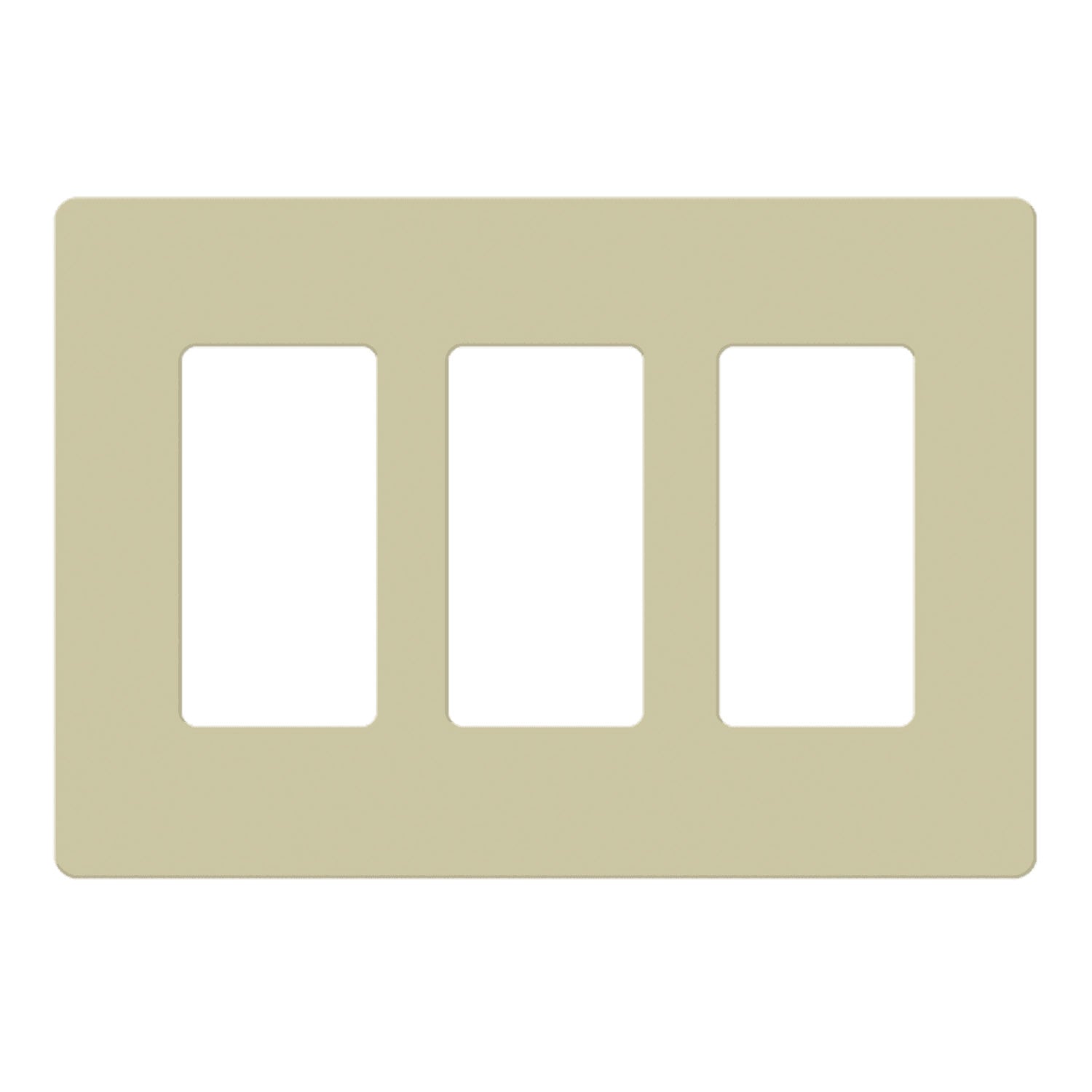 3 Gang Decorator Rocker Screwless Wall Plate in Ivory - Perfect for Modern Home & Office Electrical Outlet Covers