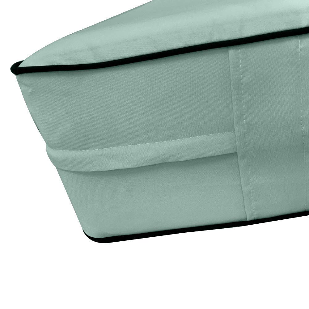 **Prolinemax Style5 3-Piece Crib Size Outdoor Daybed Set - Contrast Pipe Trim Mattress, Bolster Pillow & Fitted Slipcover (AD002) - Perfect for Patio, Poolside & Garden Relaxation**