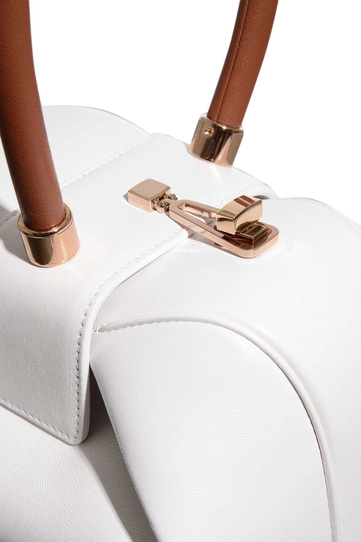 Nina Bag in Ivory & Cognac Nappa Leather - Premium Women's Handbag for Work, Travel & Everyday Use