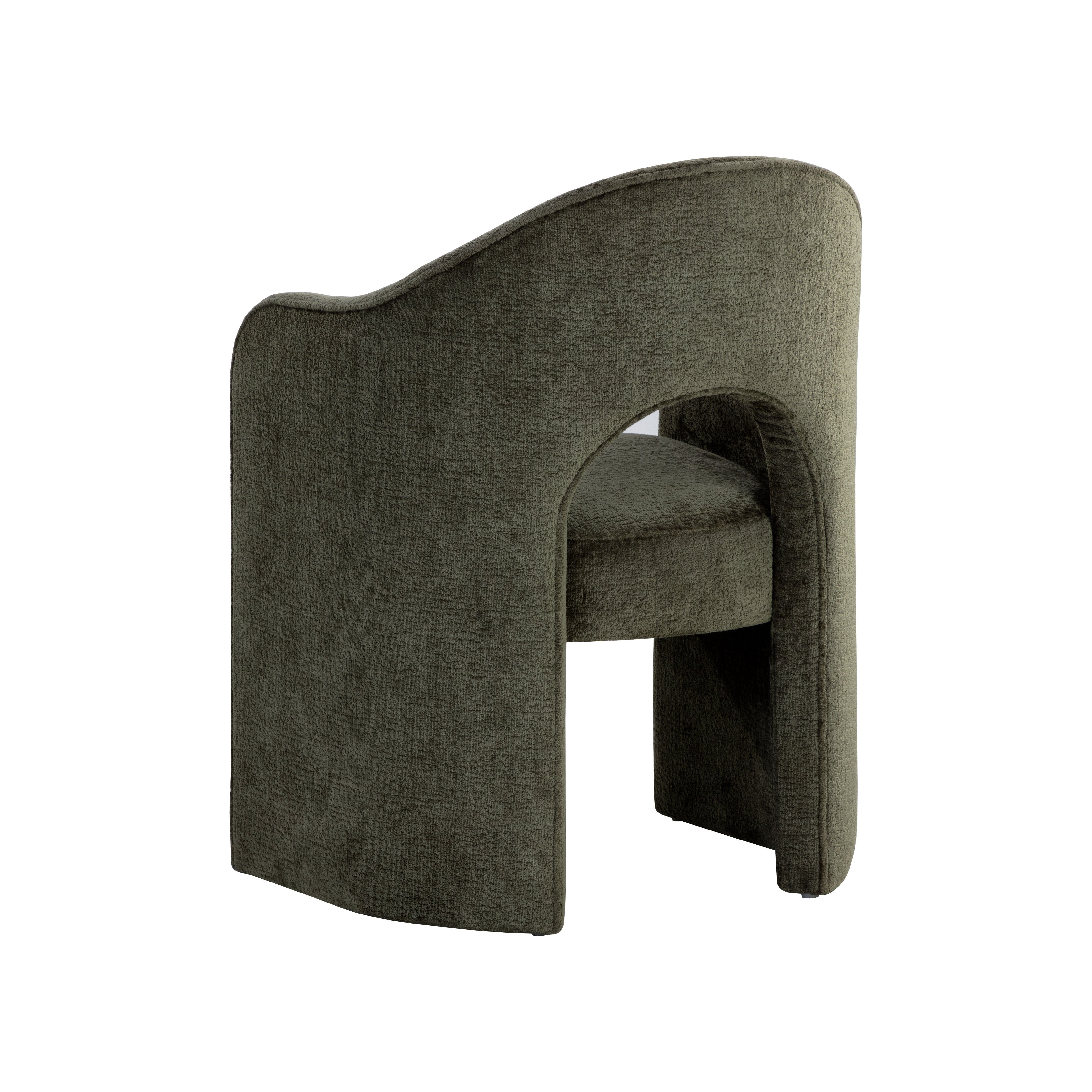 Anaya Dining Armchair - Modern Olive Green Upholstered Chair for Kitchen, Dining Room & Office - Comfortable & Stylish Seating Solution