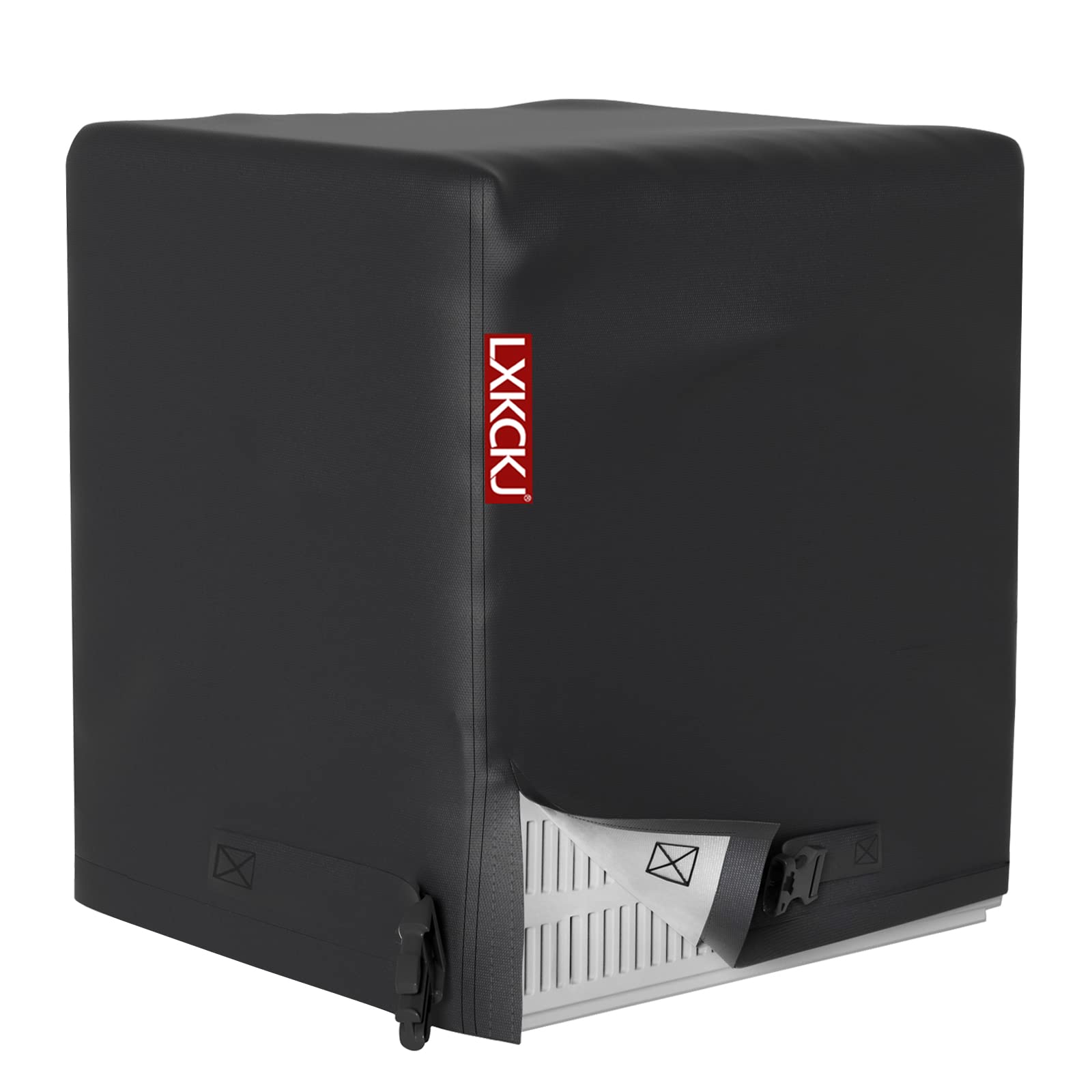 420D Waterproof Air Conditioner Cover for Outside Units - Durable Winter Protection Cover for Window AC, HVAC & Condenser Units (28''L x 28''W x 32''H, Black) - Perfect for Home, Office & Seasonal Storage