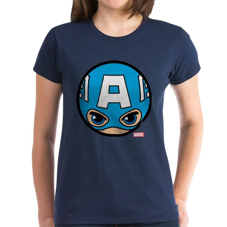 Captain America Icon Women's Cotton T-Shirt - Marvel Superhero Graphic Tee for Casual Wear, Cosplay & Comic Con | Comfortable Fit for Everyday Style