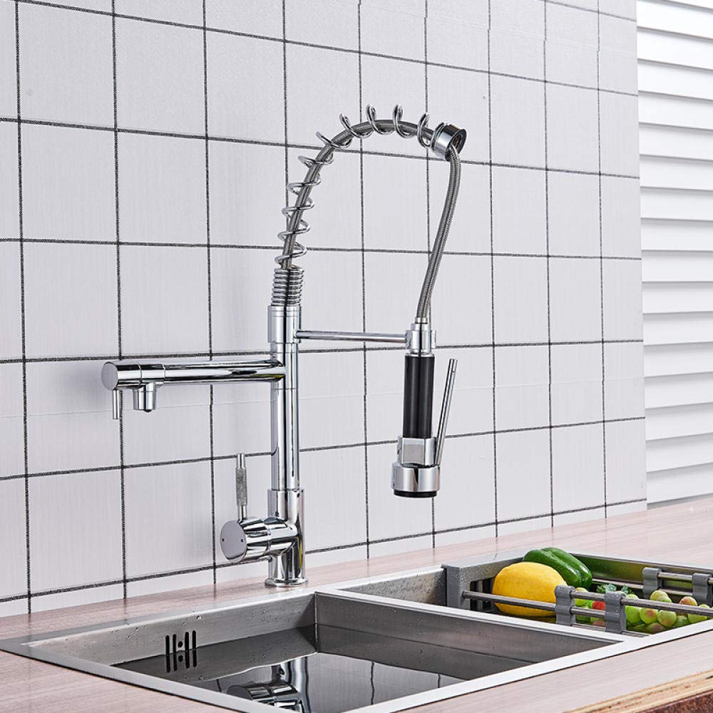360° Rotating Deck Mount Kitchen Sink Faucet with Hot and Cold Water Mixer - Perfect for Modern Kitchens and Bathroom Vanities