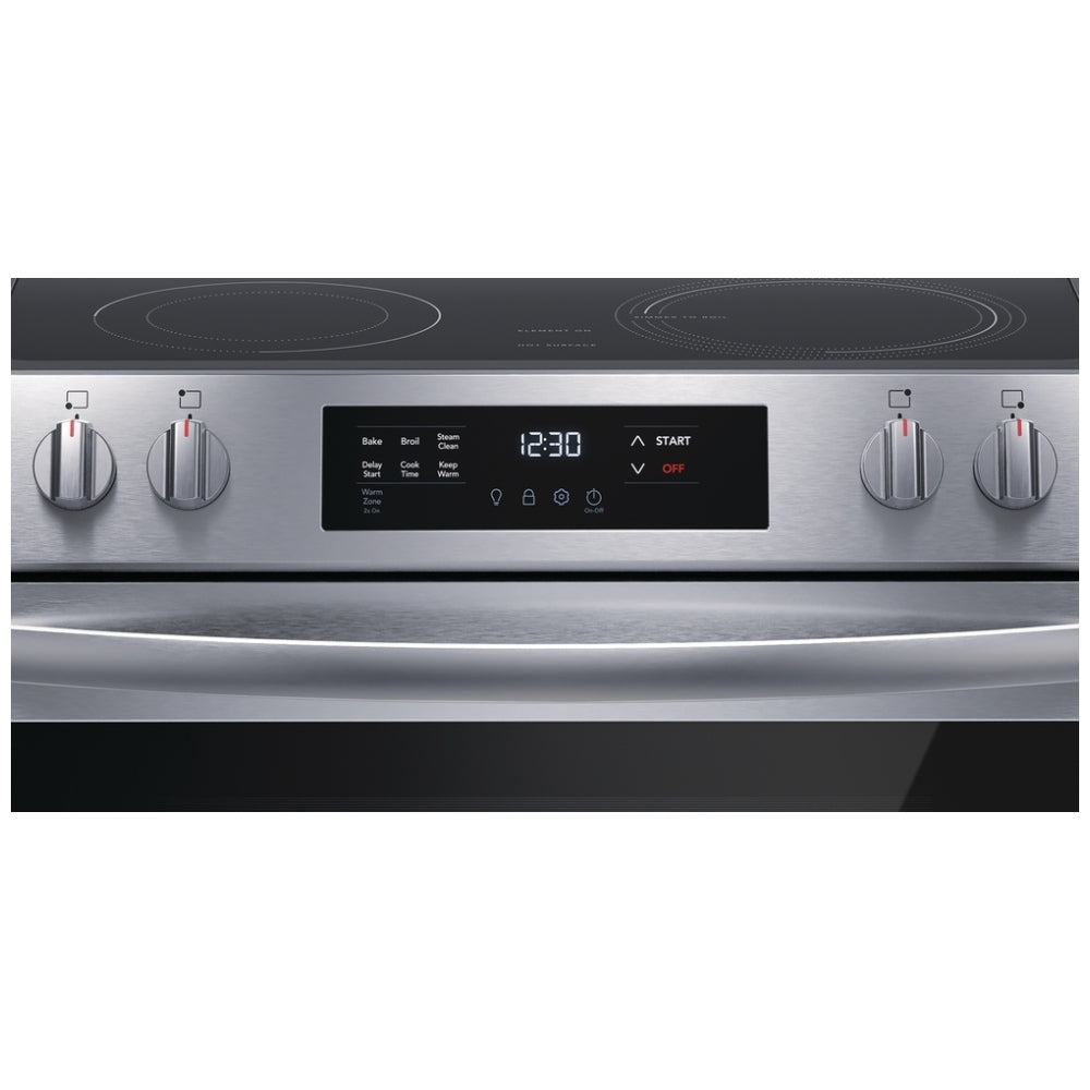 Frigidaire FCFE306CAS 30-Inch Stainless Steel Electric Range with Front Controls - Perfect for Modern Kitchens, Baking & Family Cooking