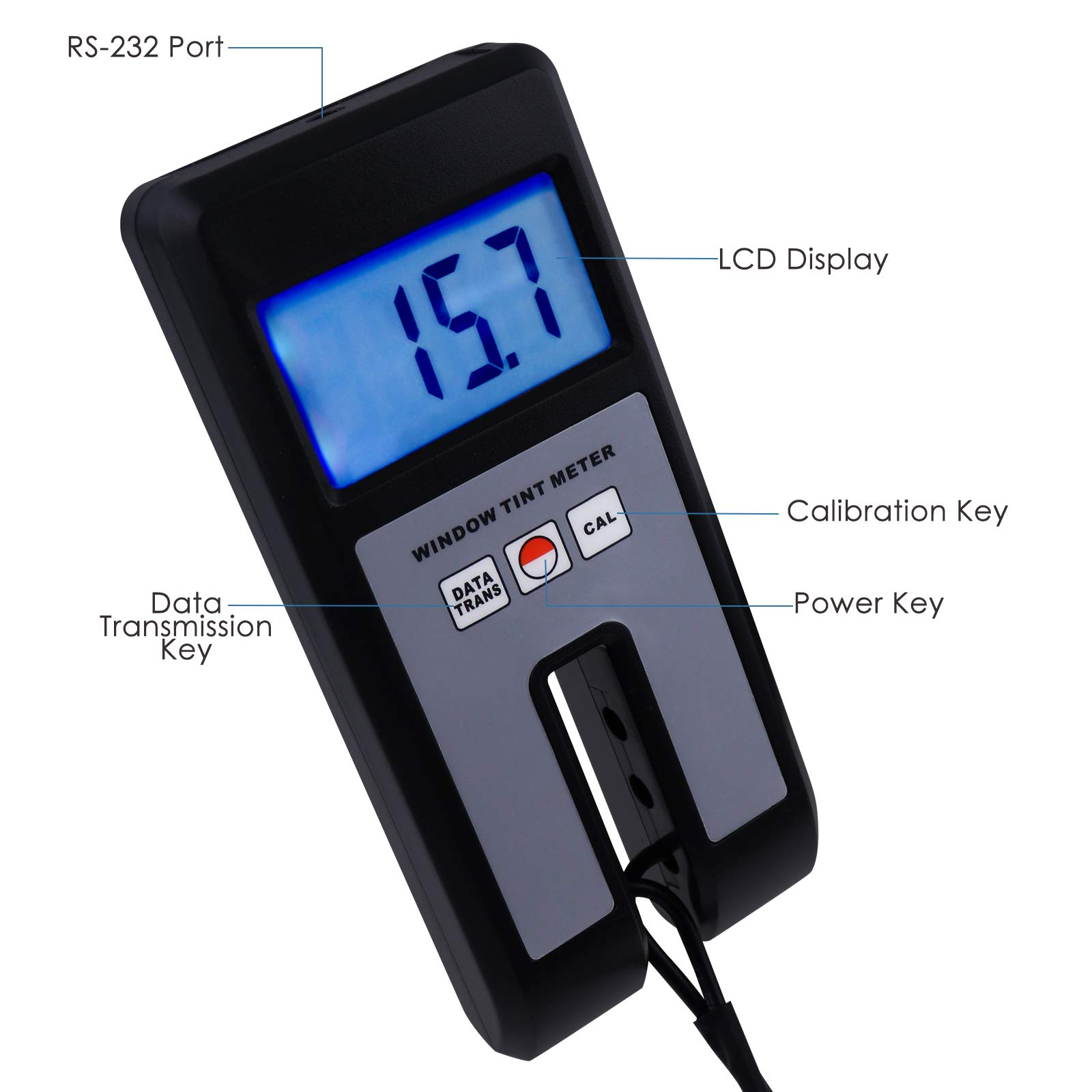 Professional Window Tint Meter 0-100% VLT Tester - Digital Car Film Transmission Gauge for Measuring Auto Tint, Windshield & Glass (Perfect for Auto Shops, DIY Car Enthusiasts & Window Film Installers)
