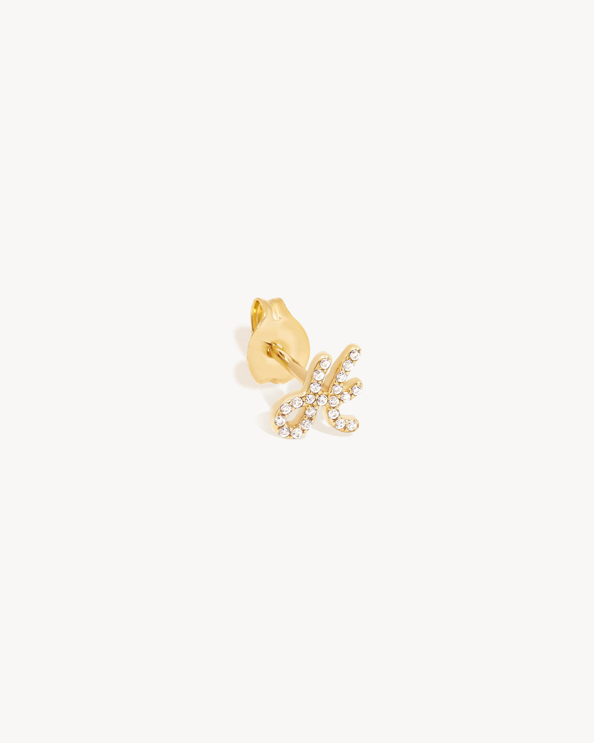 14K Solid Gold Forever Love Diamond Letter Earrings for Women - Dainty Initial Alphabet Studs for Everyday Wear, Gift for Her, Anniversary & Valentine's Day Jewelry
